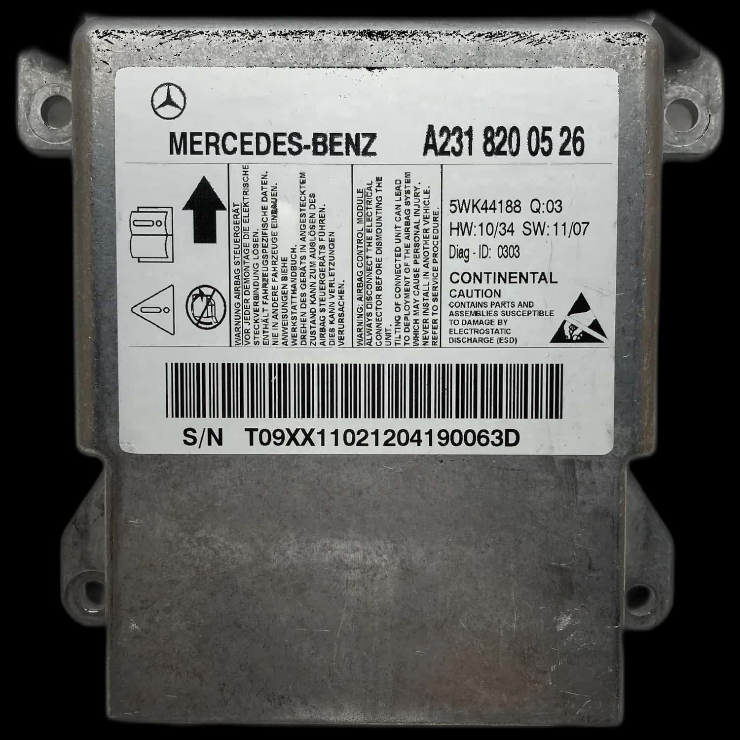 Réparation du calculateur airbag Mercedes-Benz SL R231