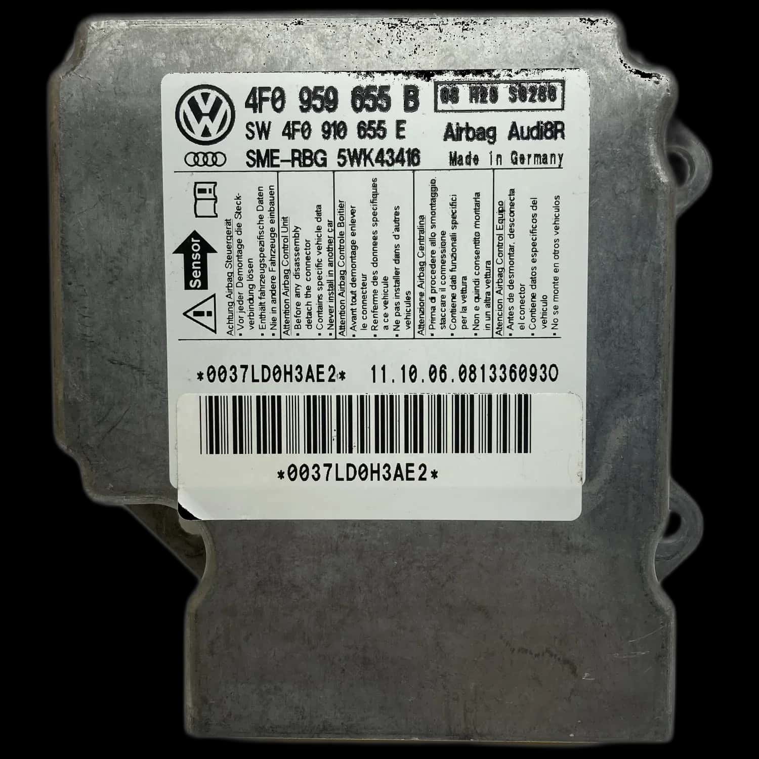Réparation calculateur airbag Audi S6 C6