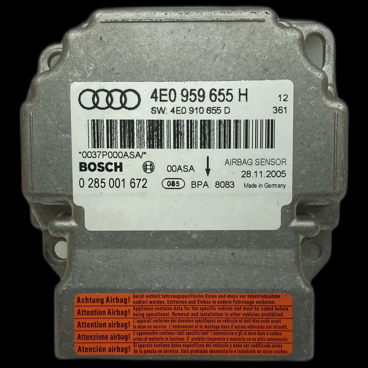 Réparation calculateur airbag Audi S8 D3