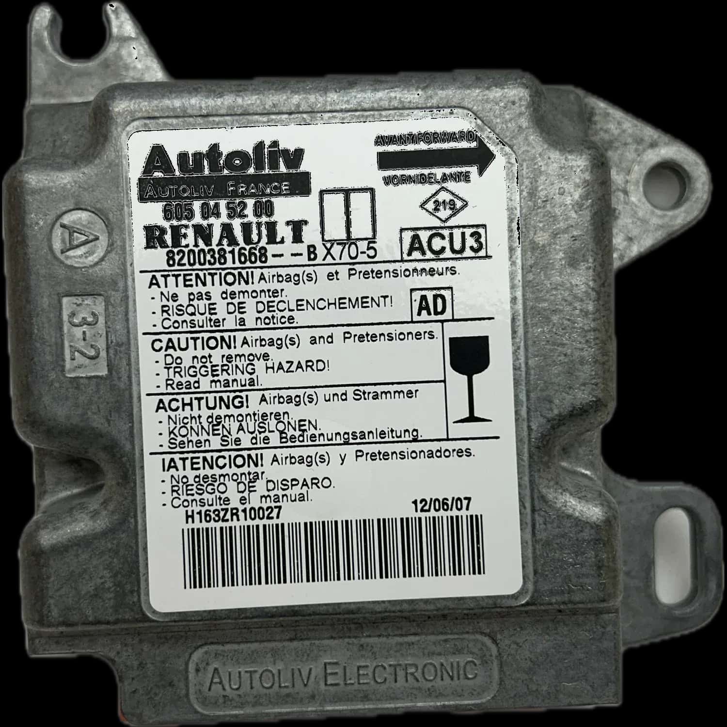 Réparation calculateur airbag Renault Master II
