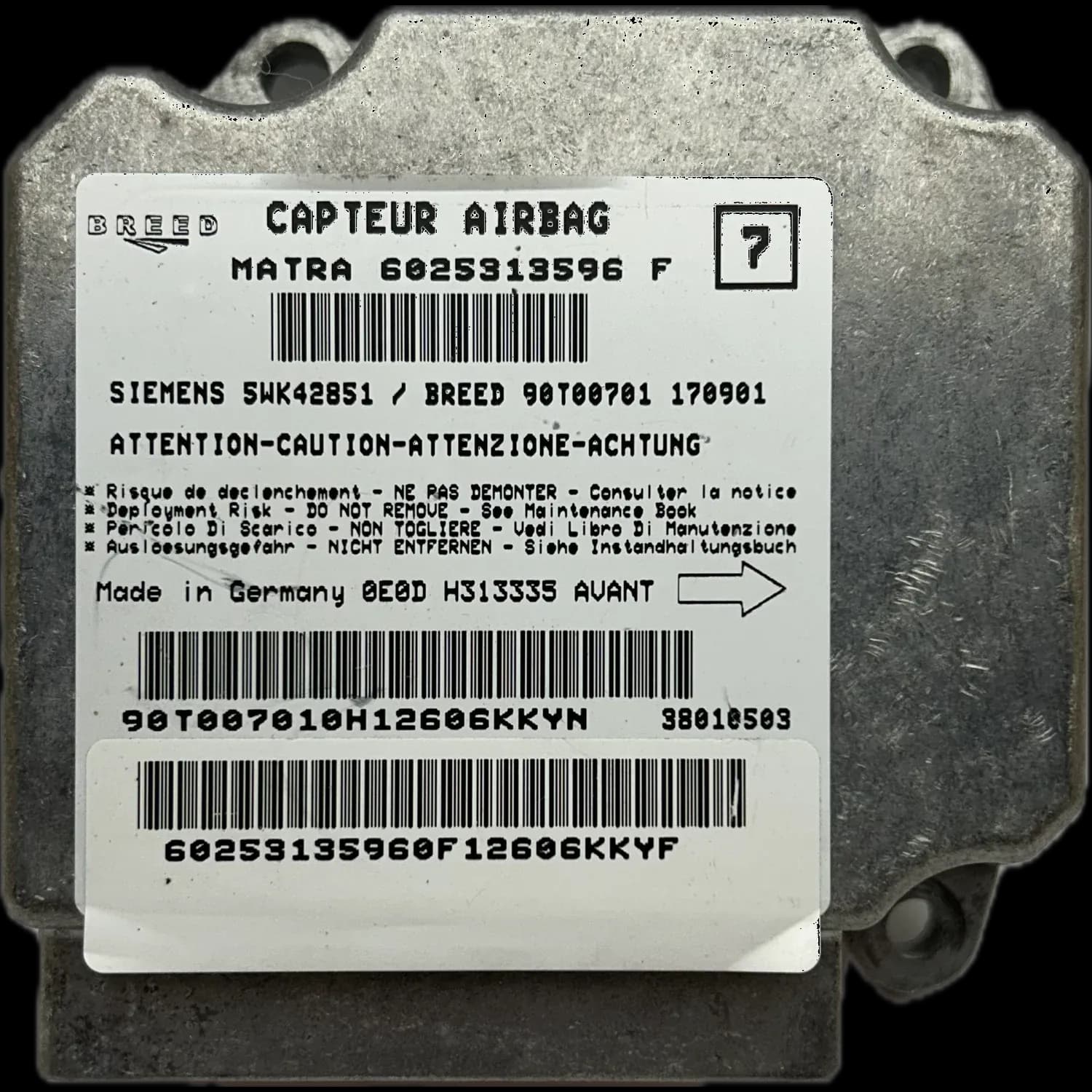 Réparation calculateur airbag Renault Espace III