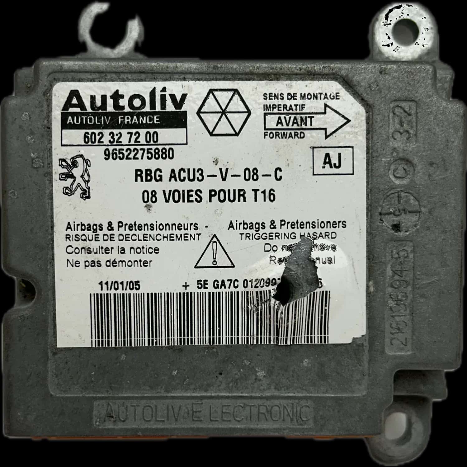 Réparation calculateur airbag Peugeot 206 CC I