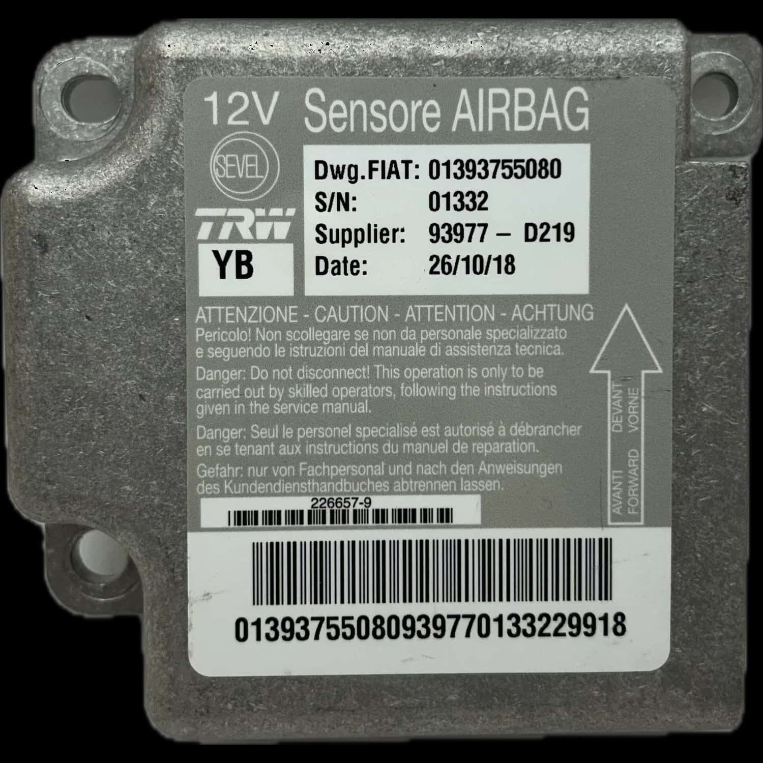 Réparation calculateur airbag Citroën Jumpy III
