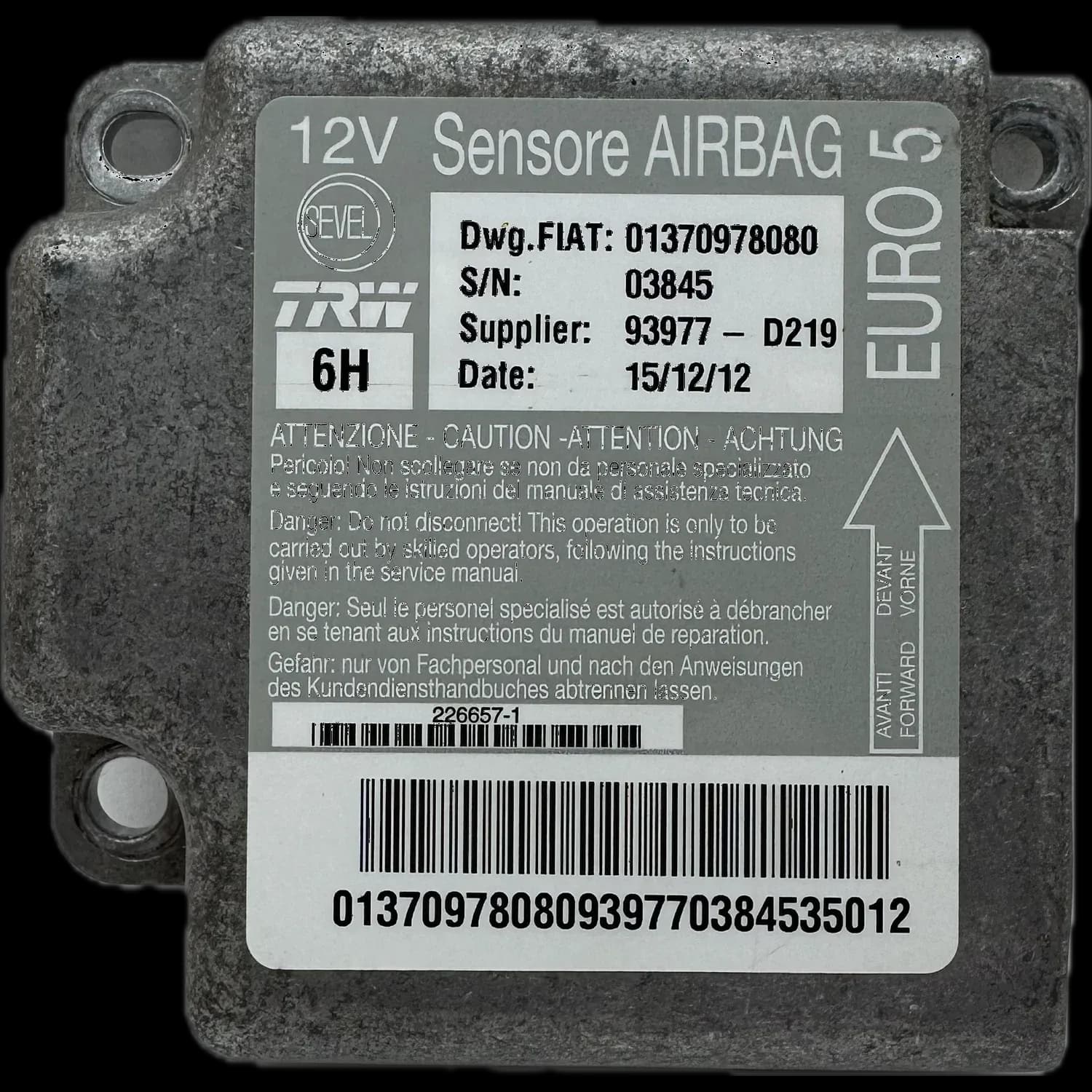 Réparation calculateur airbag Citroën Relay I