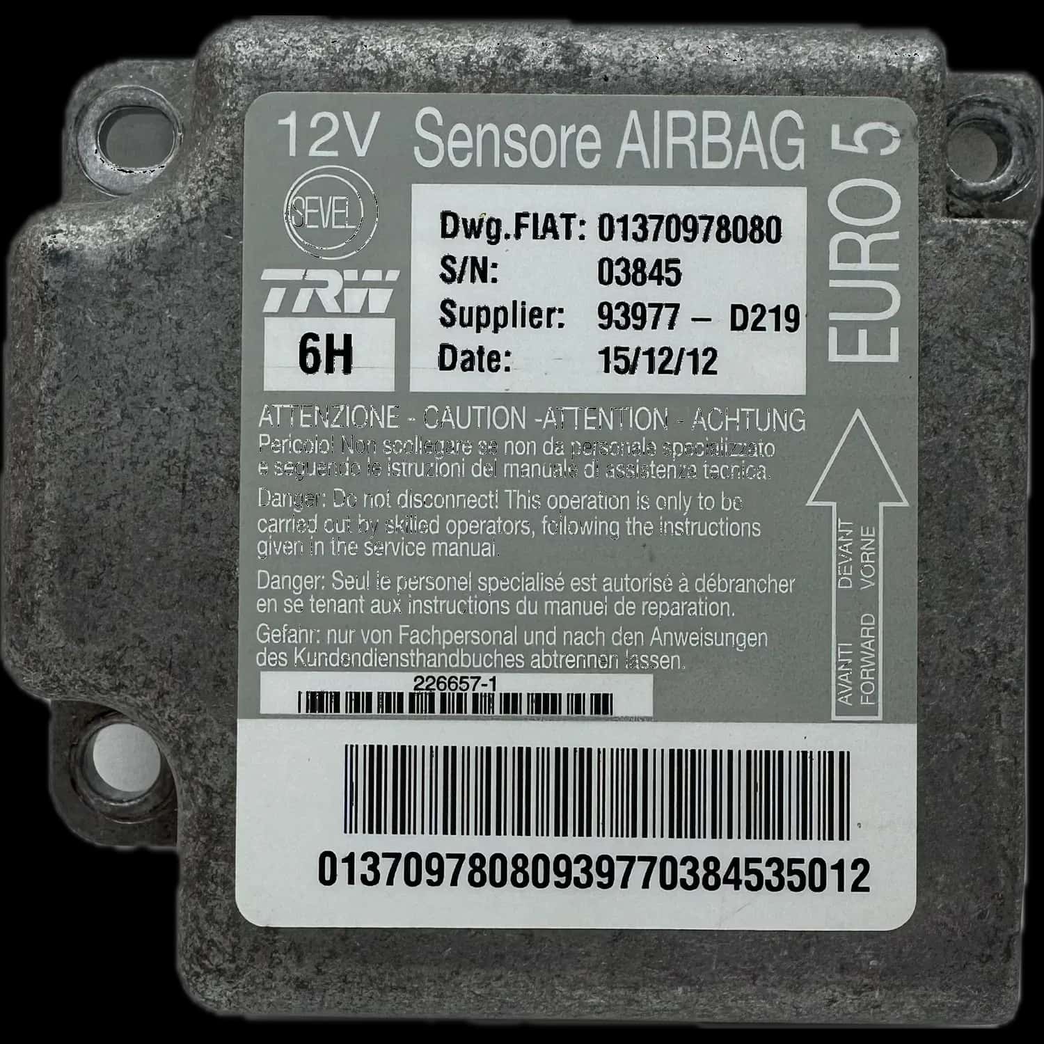 Réparation calculateur airbag Citroën Relay III