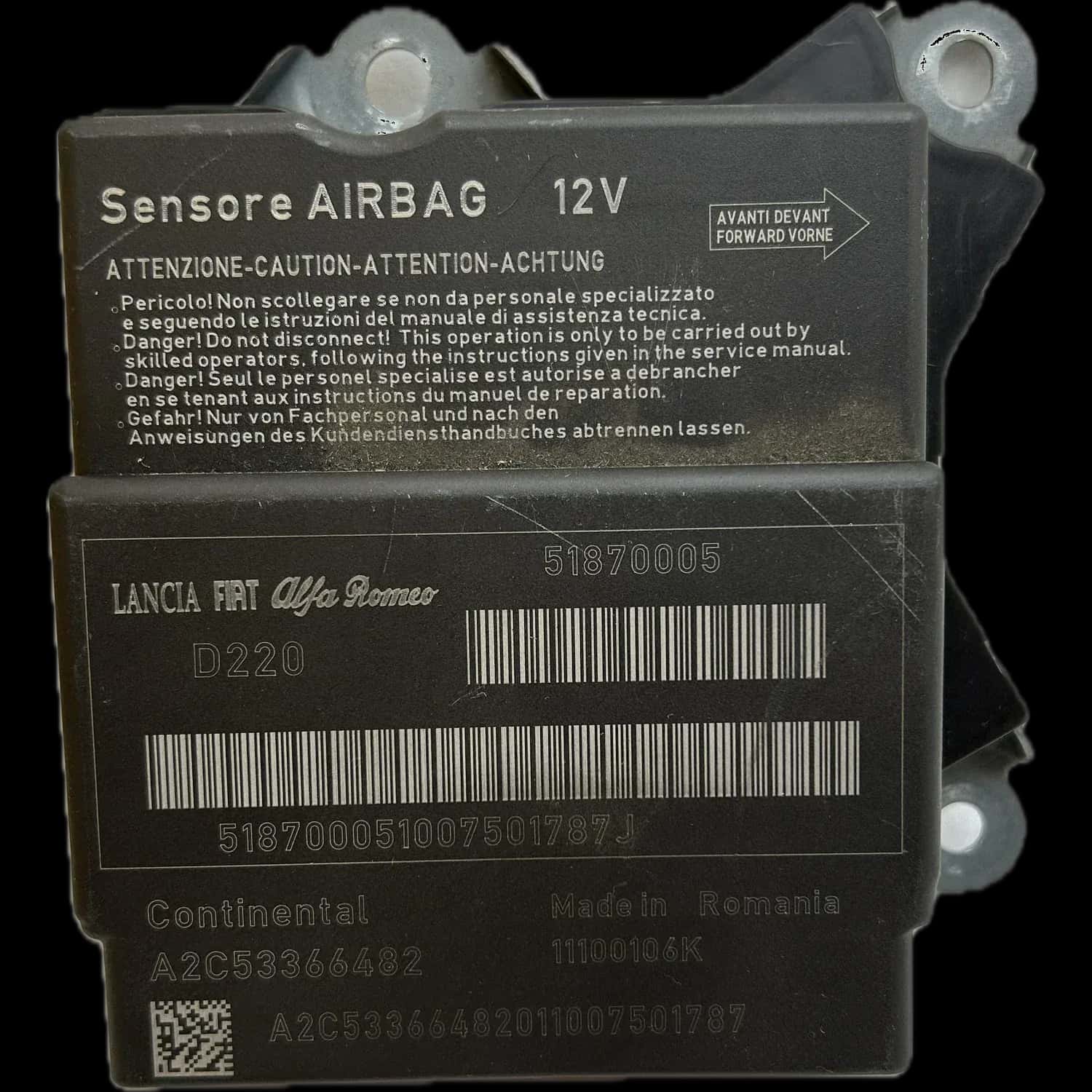 Réparation calculateur airbag Fiat 500 312
