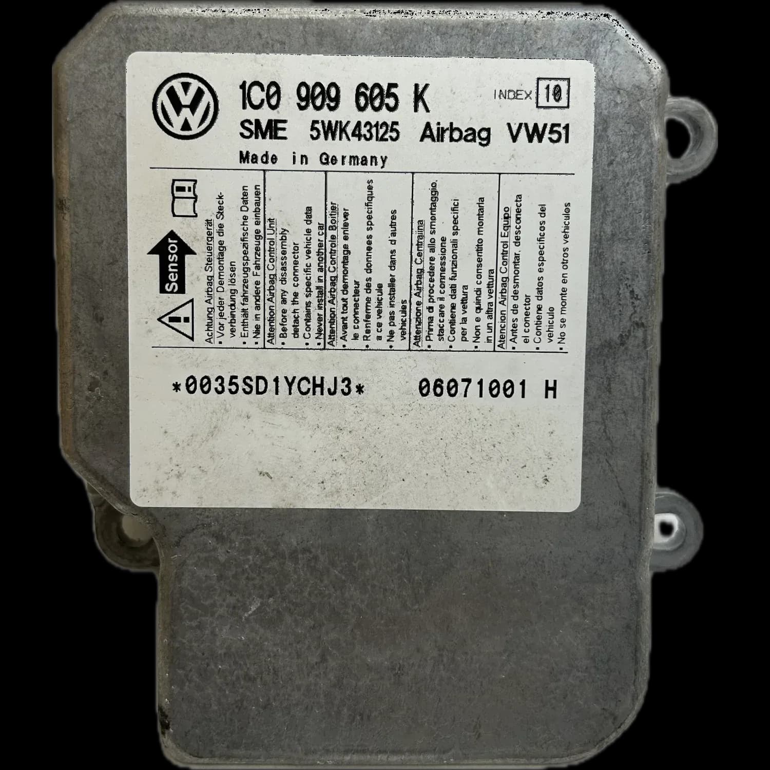 Réparation calculateur airbag Skoda Roomster Mk1