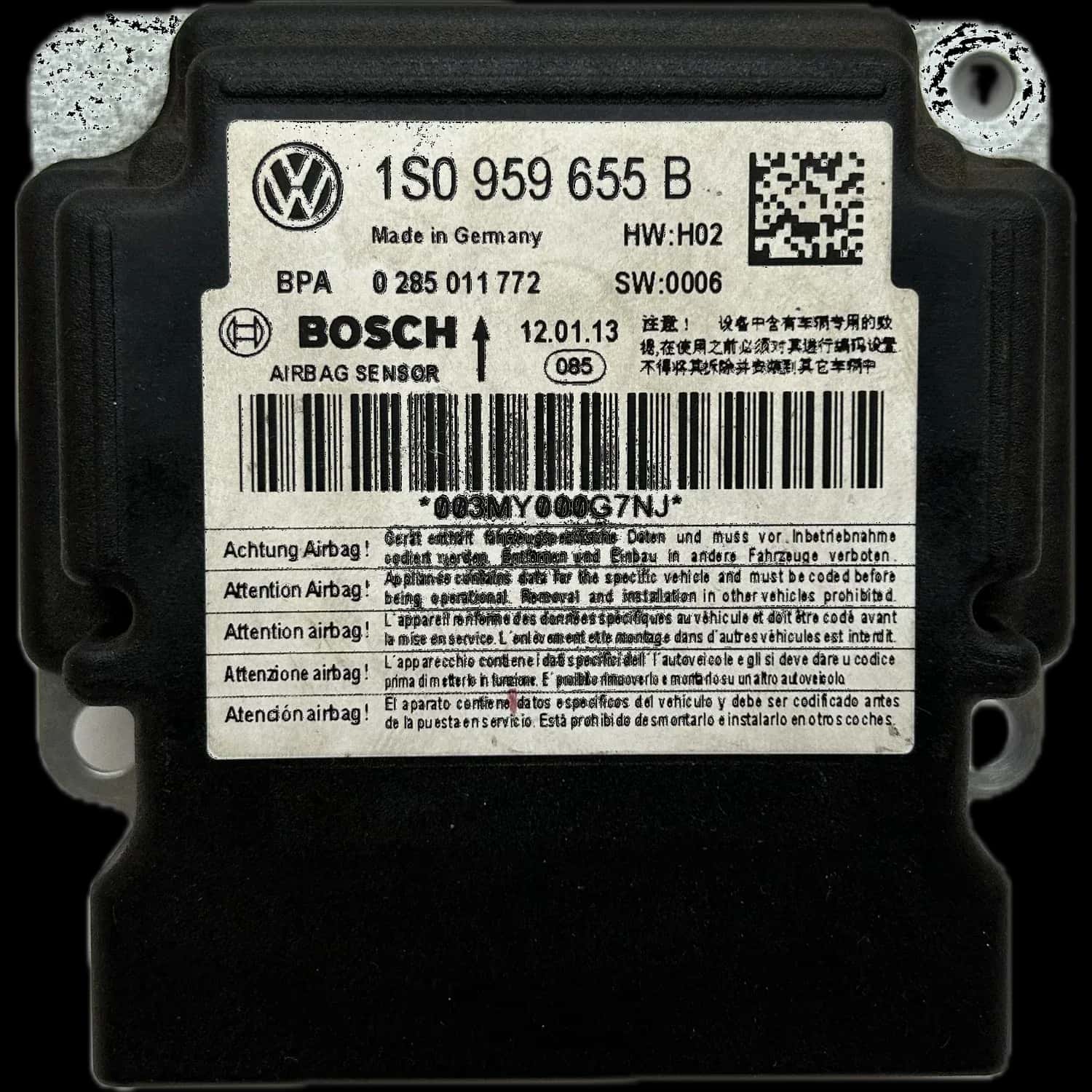 Réparation calculateur airbag Skoda Citigo Mk1