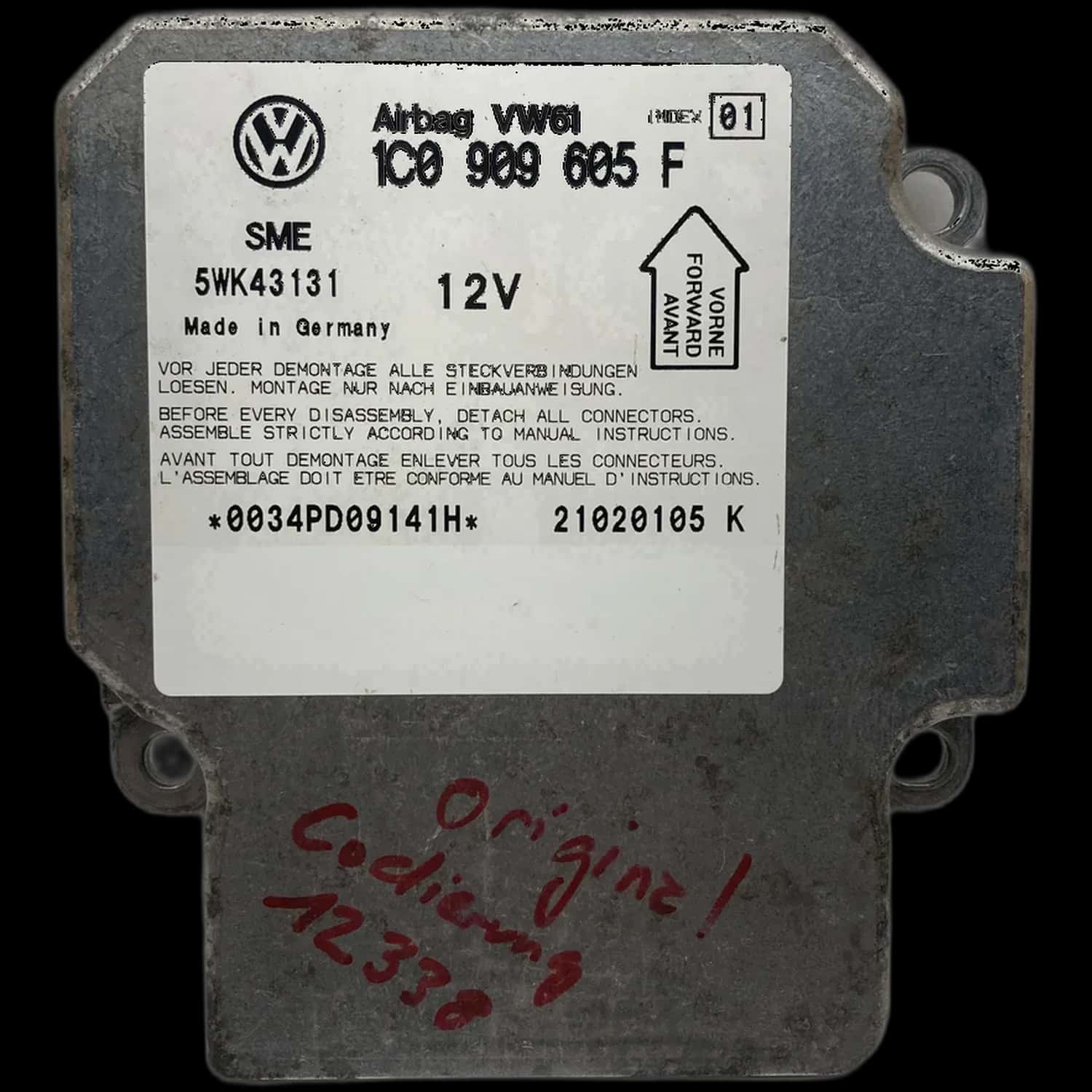 Réparation calculateur airbag Seat Alhambra Mk1