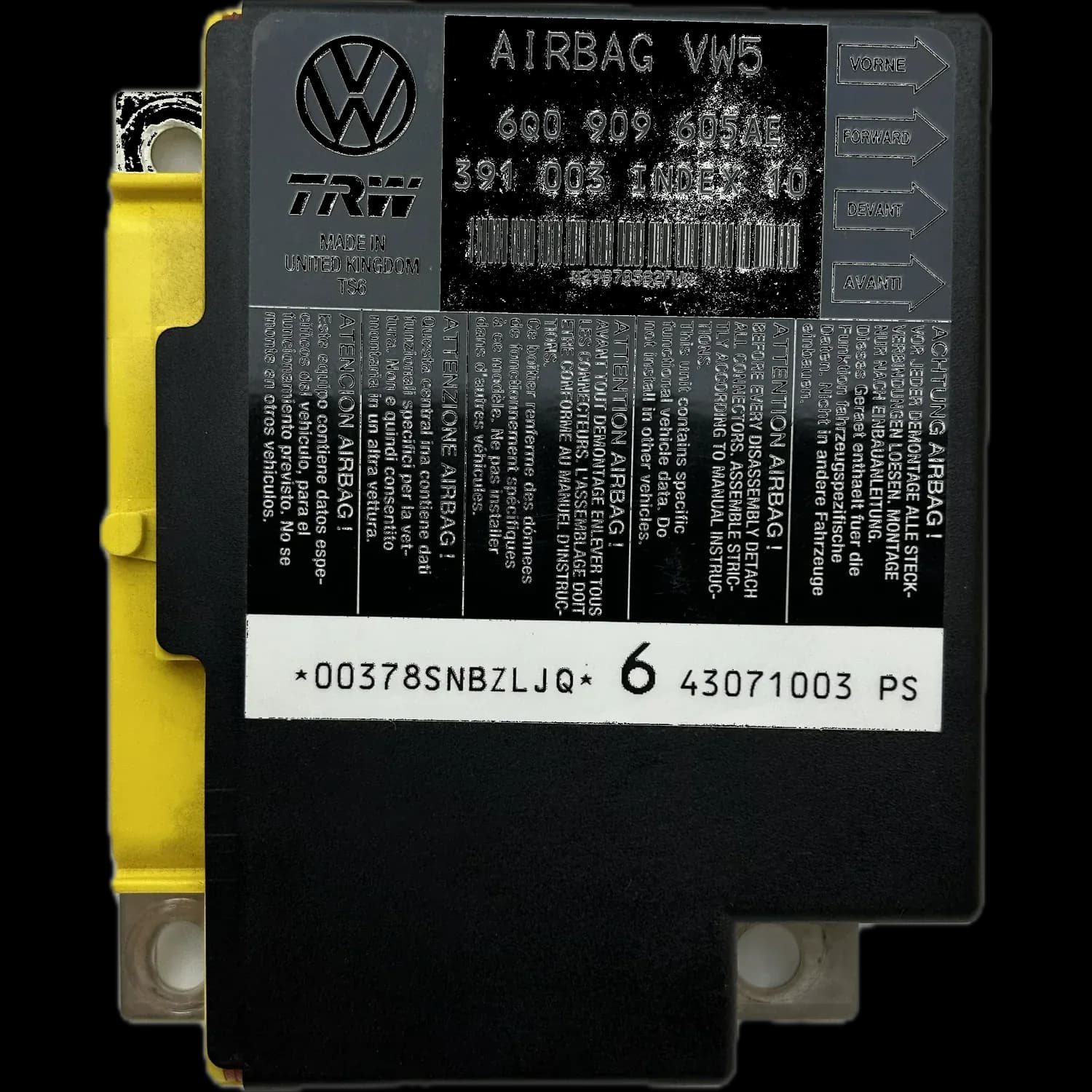 Réparation calculateur airbag Seat Ibiza Mk3