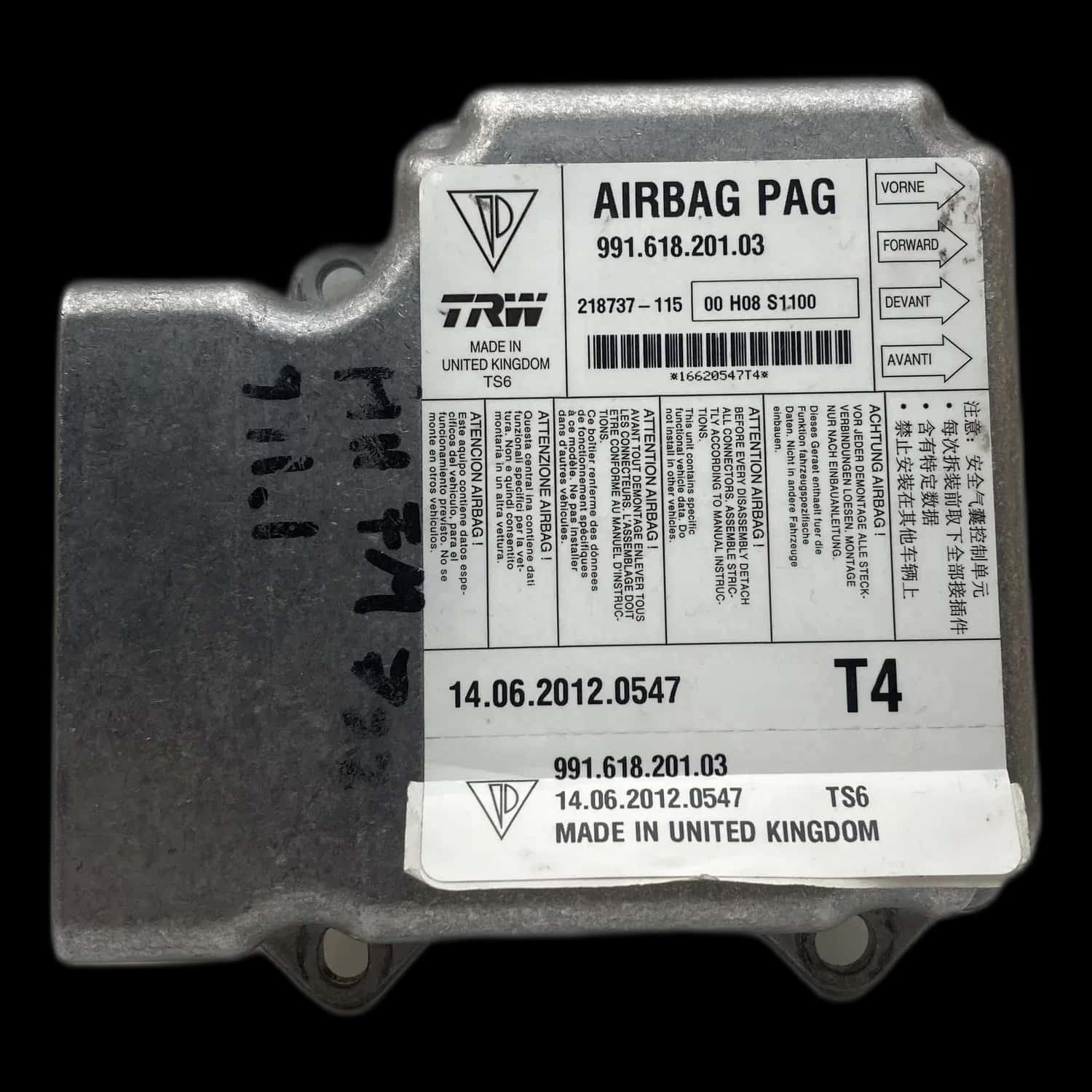 Réparation calculateur airbag Porsche 911 991