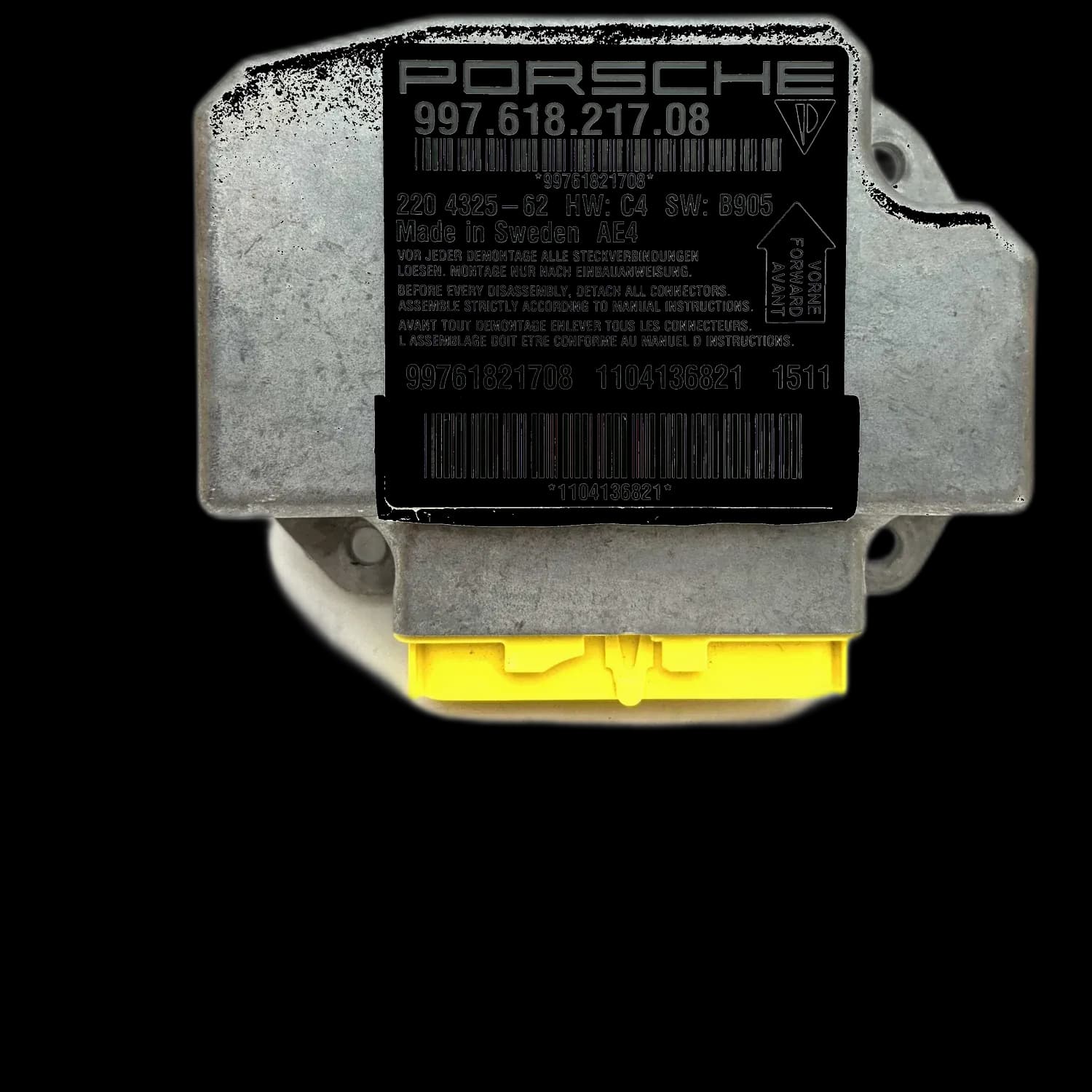 Réparation calculateur airbag Porsche Cayman 987