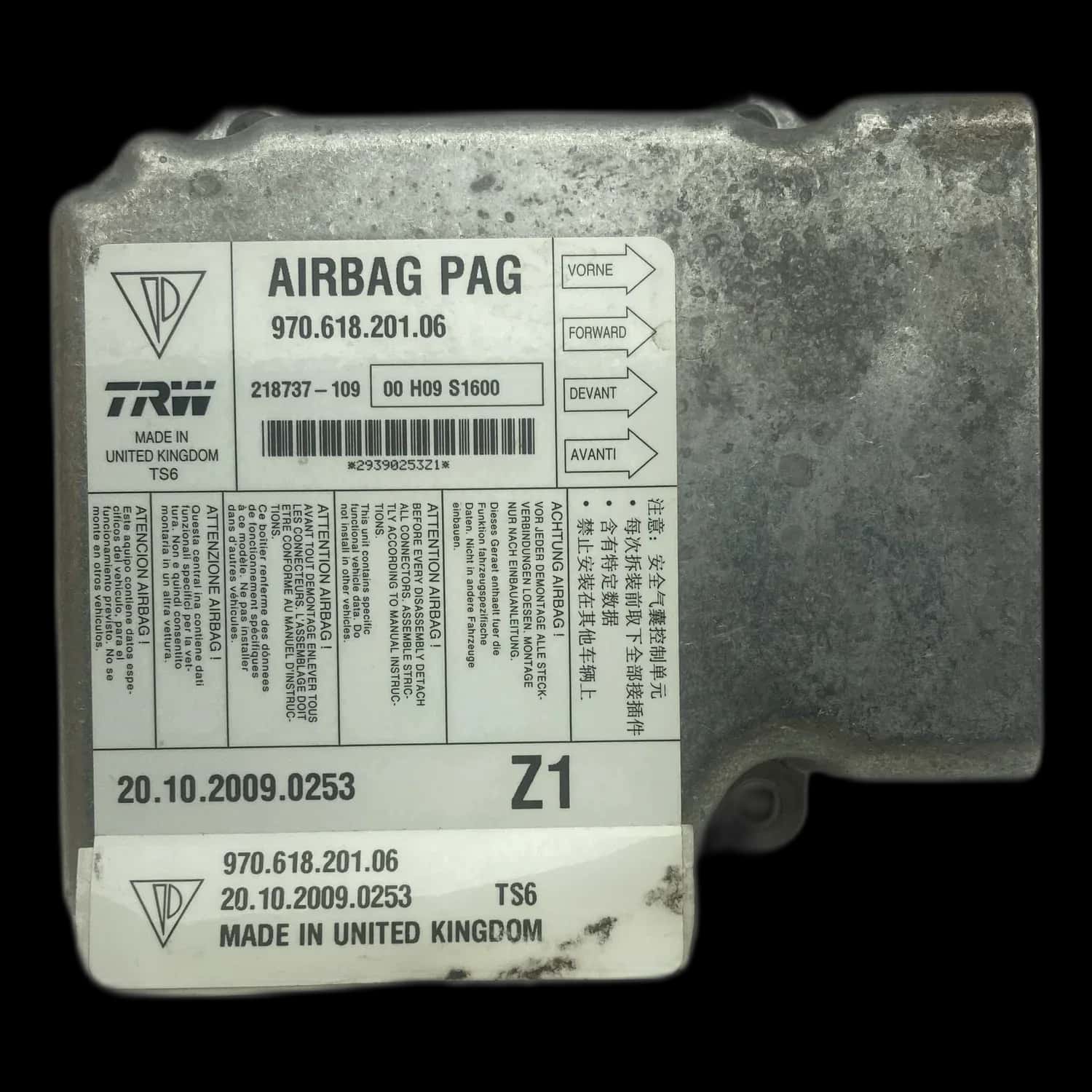 Réparation calculateur airbag Porsche Panamera 970