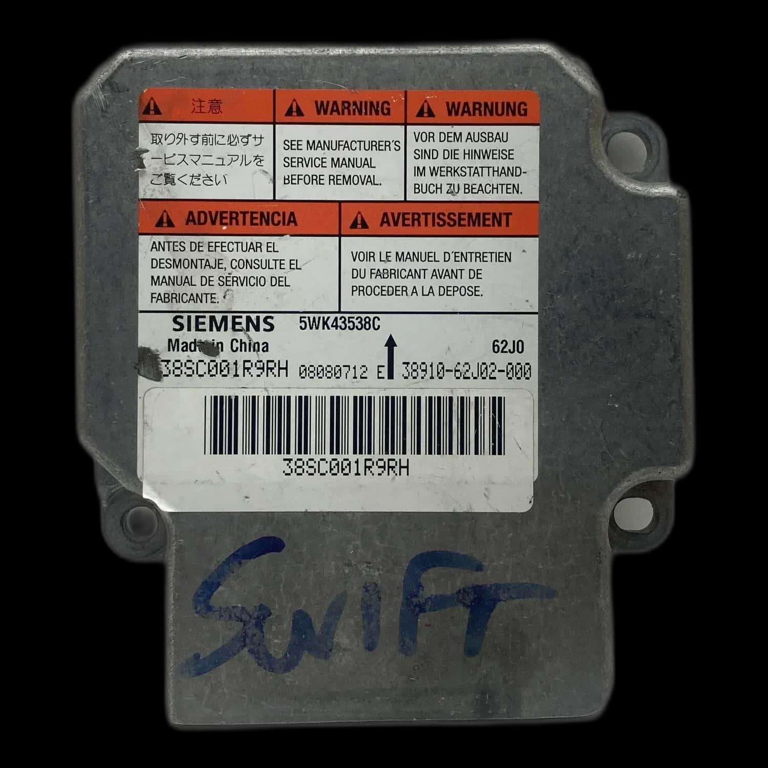 Réparation calculateur airbag Suzuki Swift AA