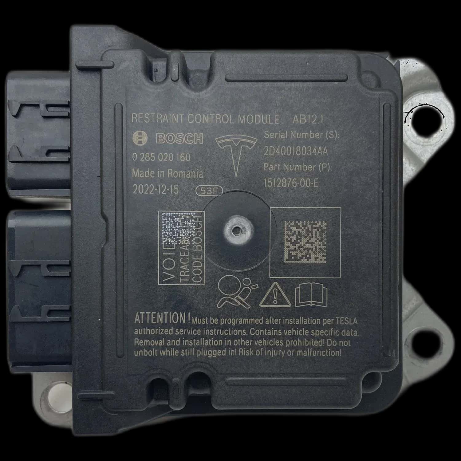 Réparation calculateur airbag Tesla Model Y
