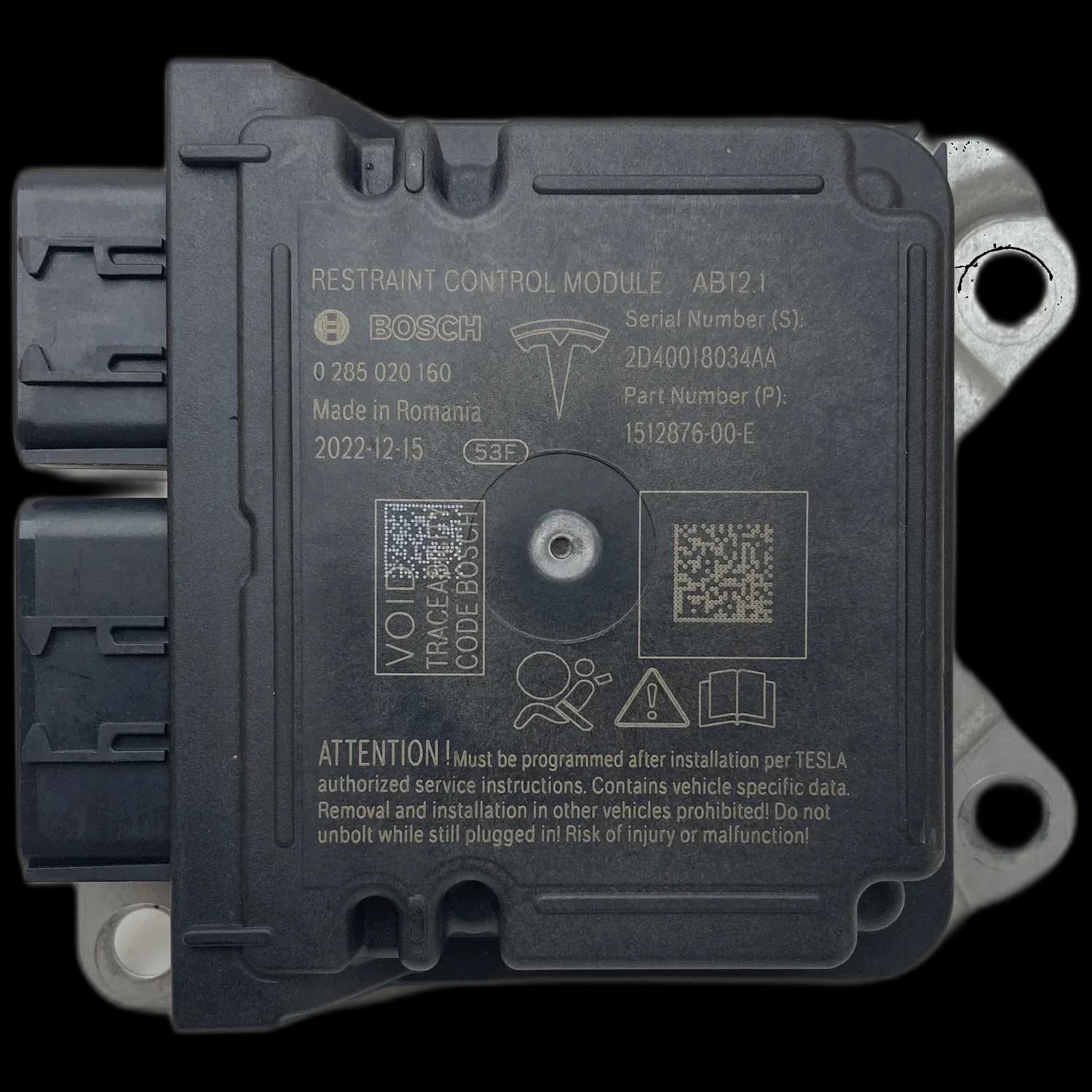 Réparation calculateur airbag Tesla Model Y