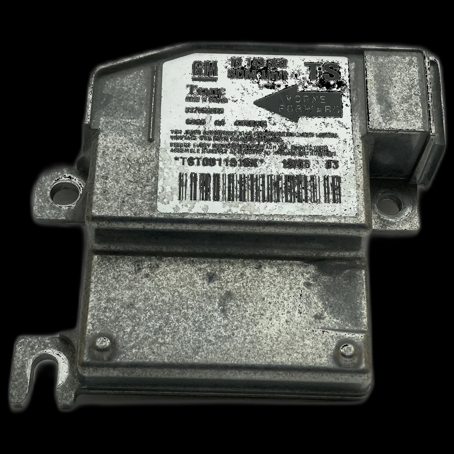 Calculateur airbag 13 143 352 TS, Étiquette