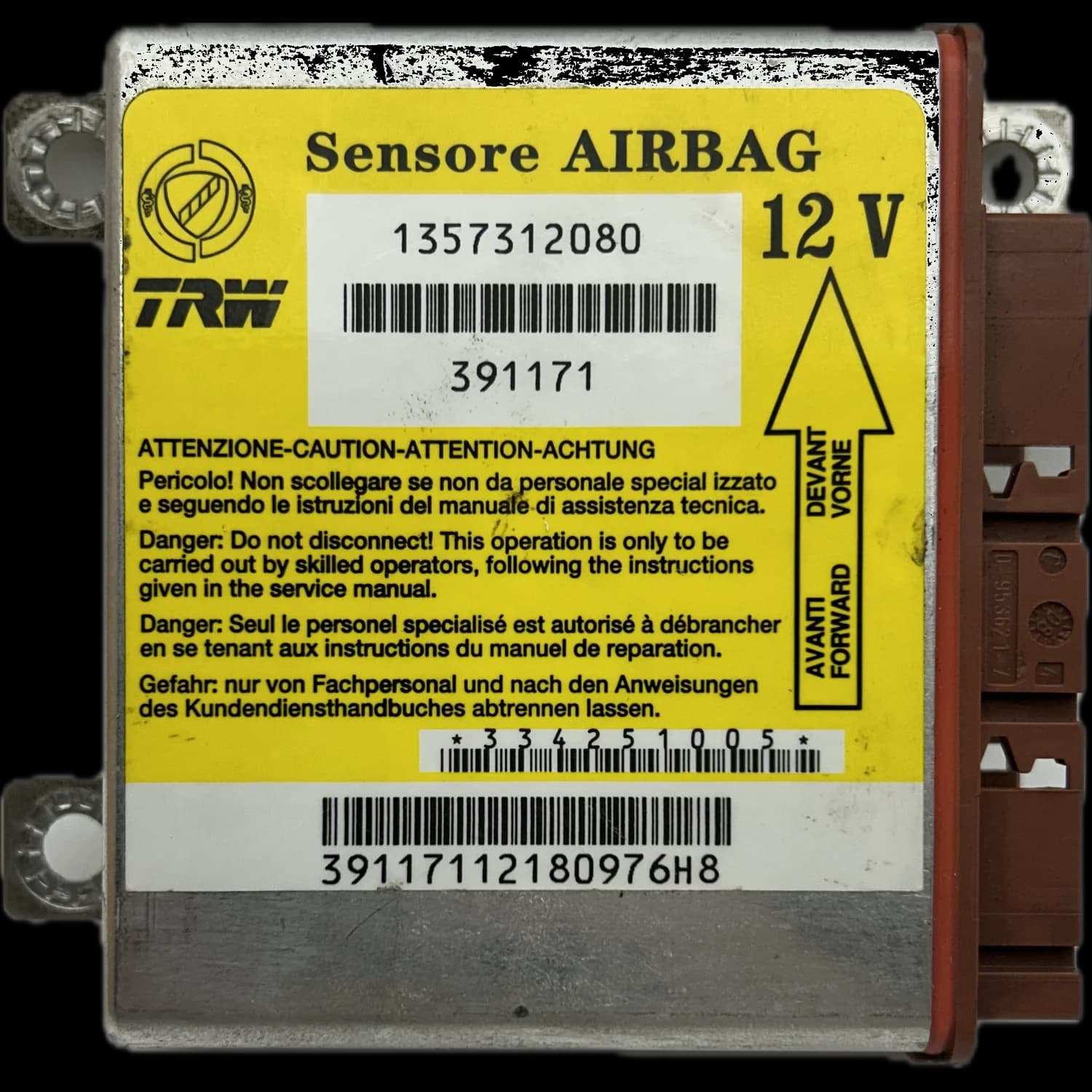 Calculateur airbag 01357312080, Étiquette