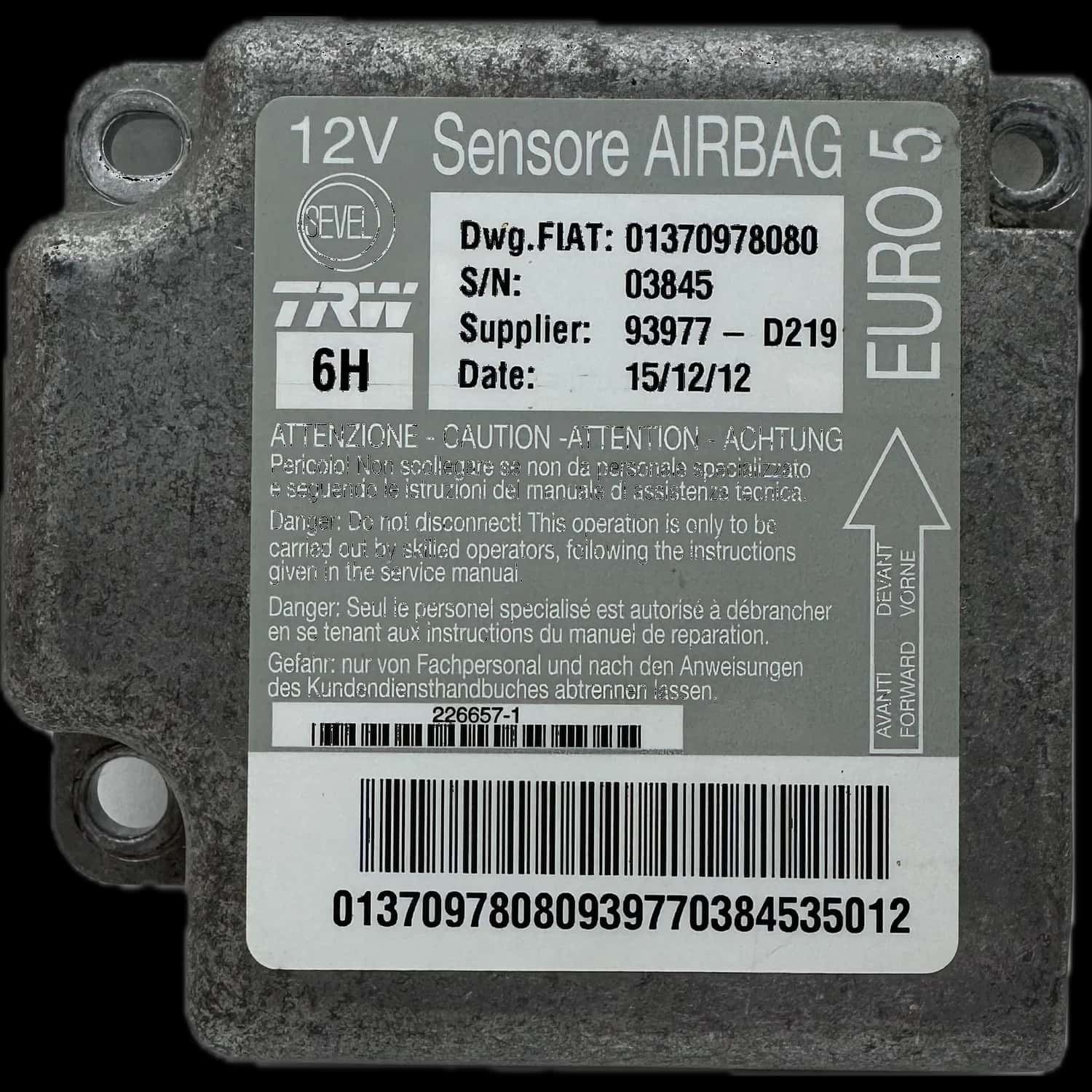 Réparation calculateur airbag Citroën Jumper I