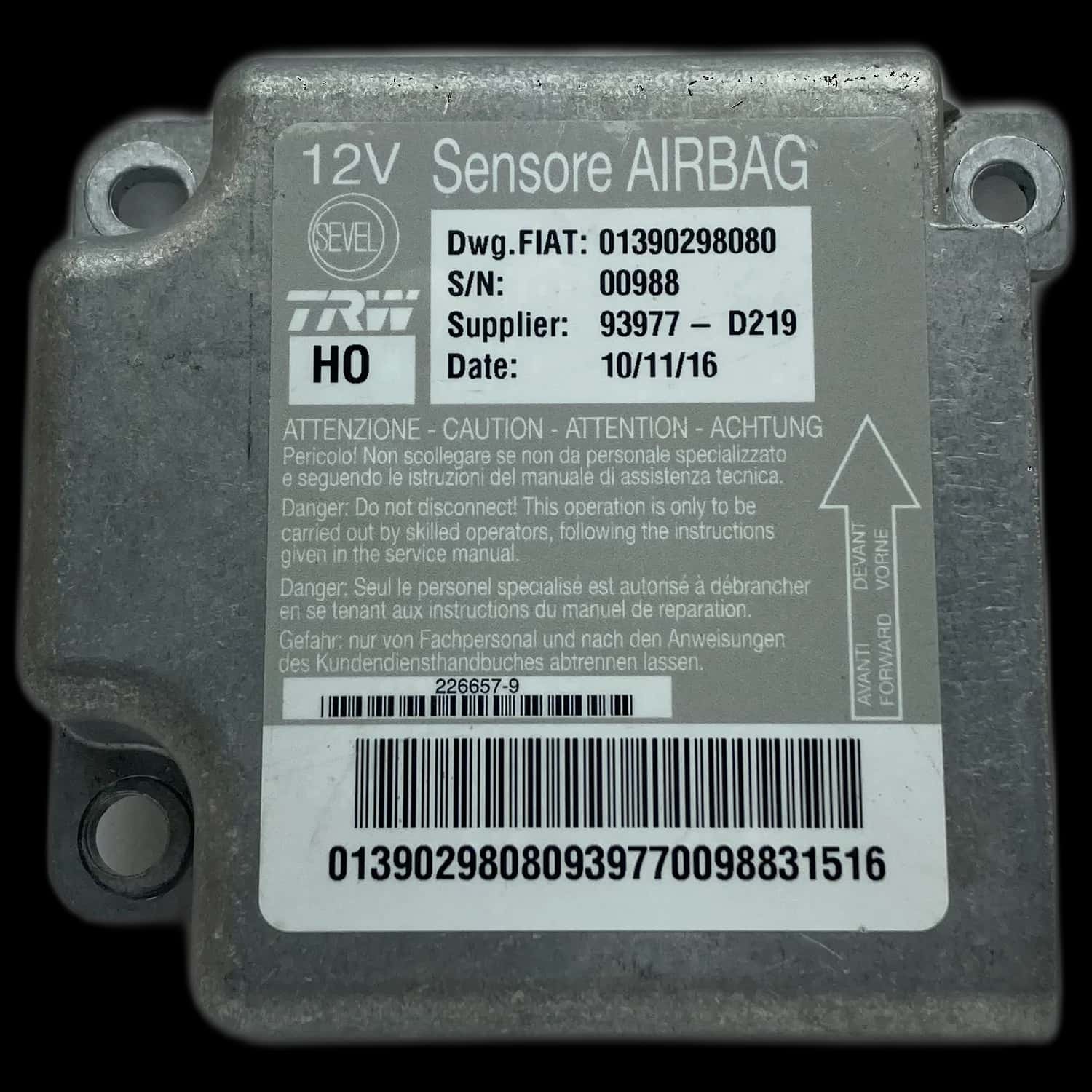 Réparation calculateur airbag Fiat Ducato 250