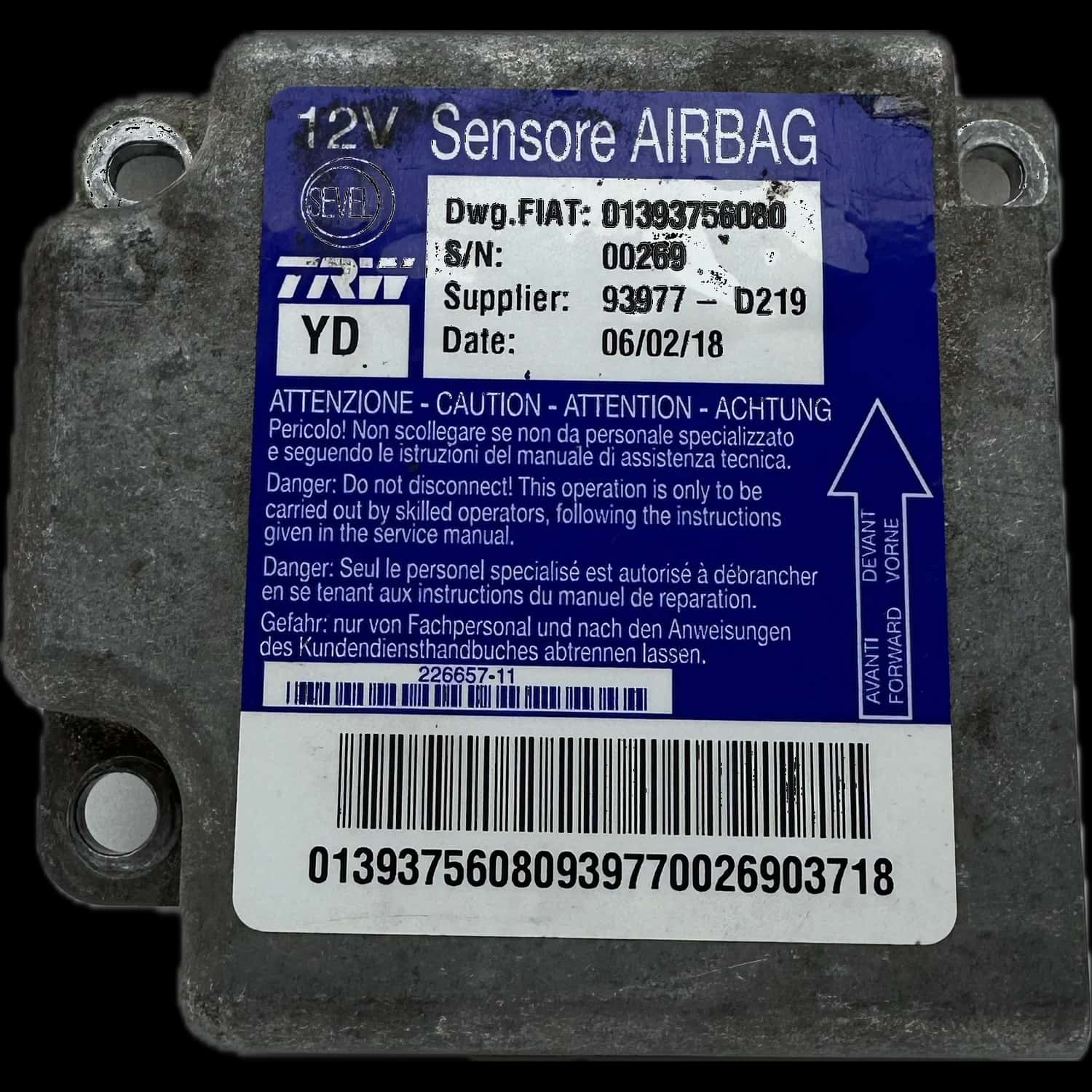 Réparation calculateur airbag Citroën Jumper III
