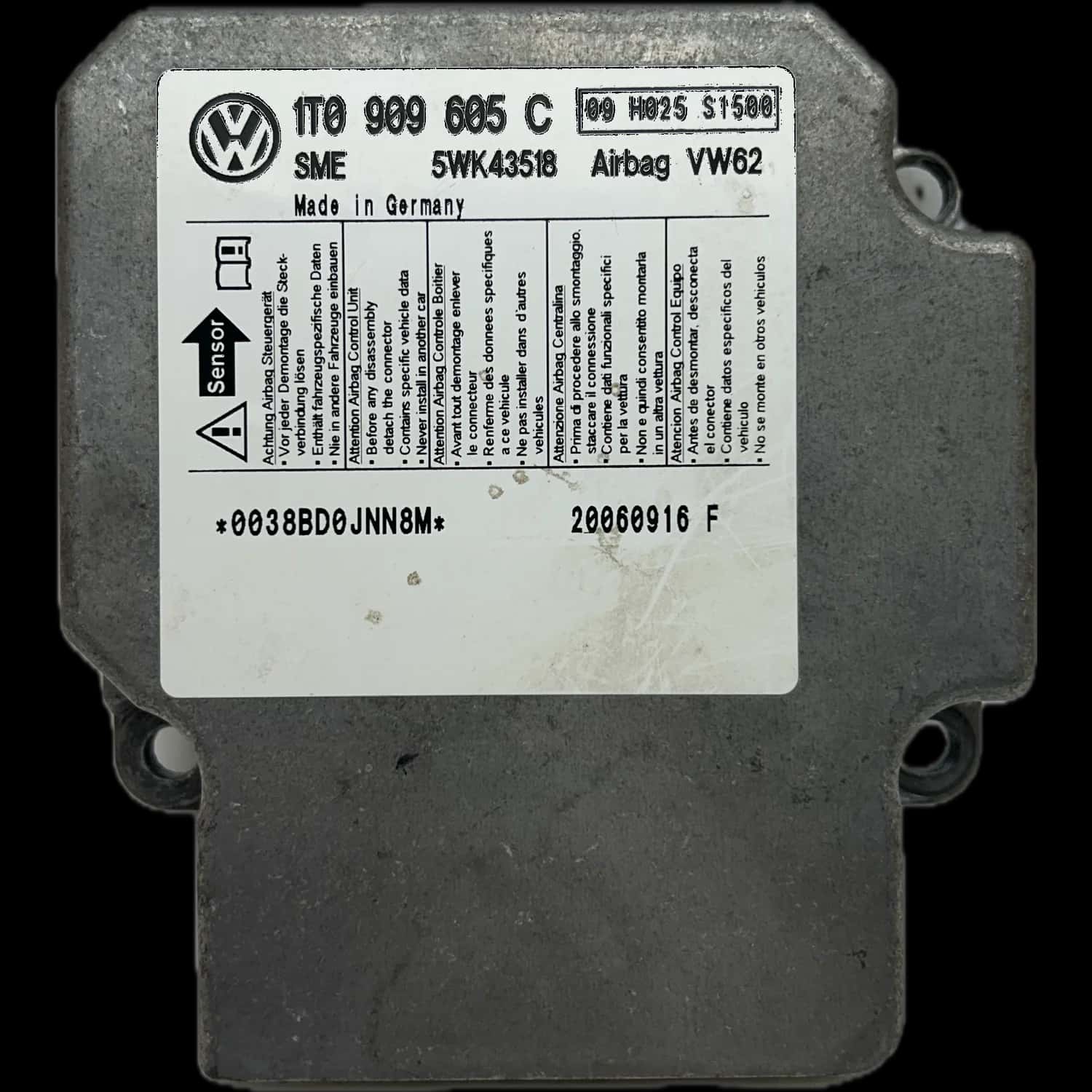 Réparation calculateur airbag Volkswagen Touran 1T