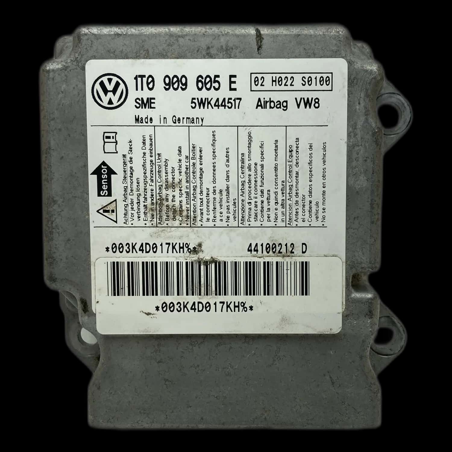 Réparation calculateur airbag Volkswagen Touran 1T