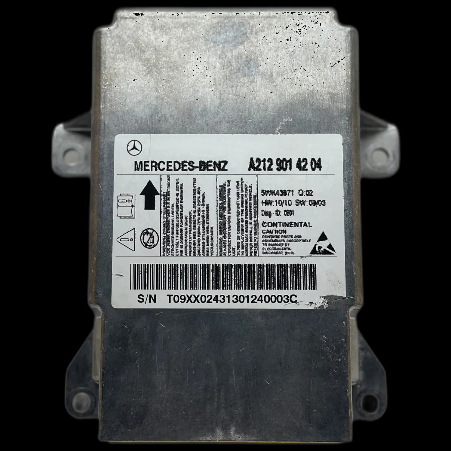 Calculateur airbag A212 901 42 04, Étiquette