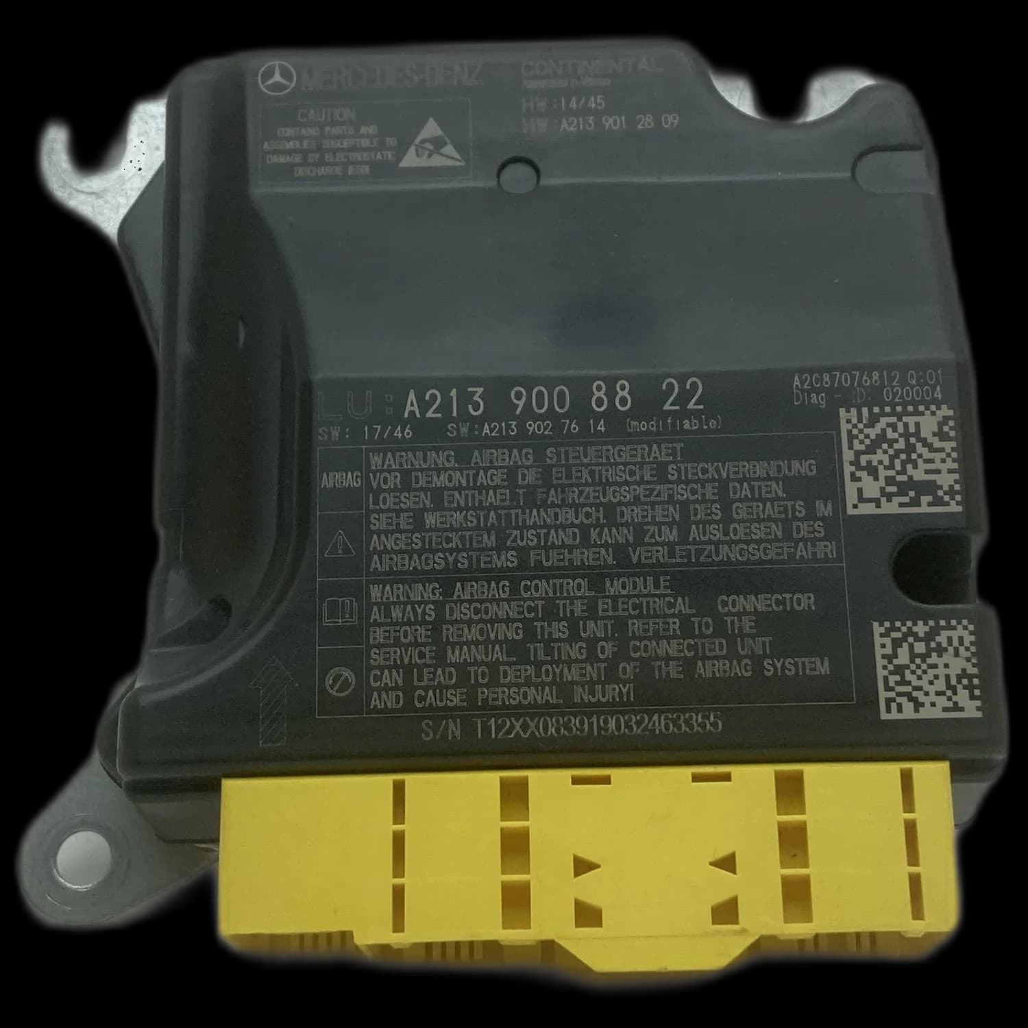Calculateur airbag A213 900 88 22, Étiquette