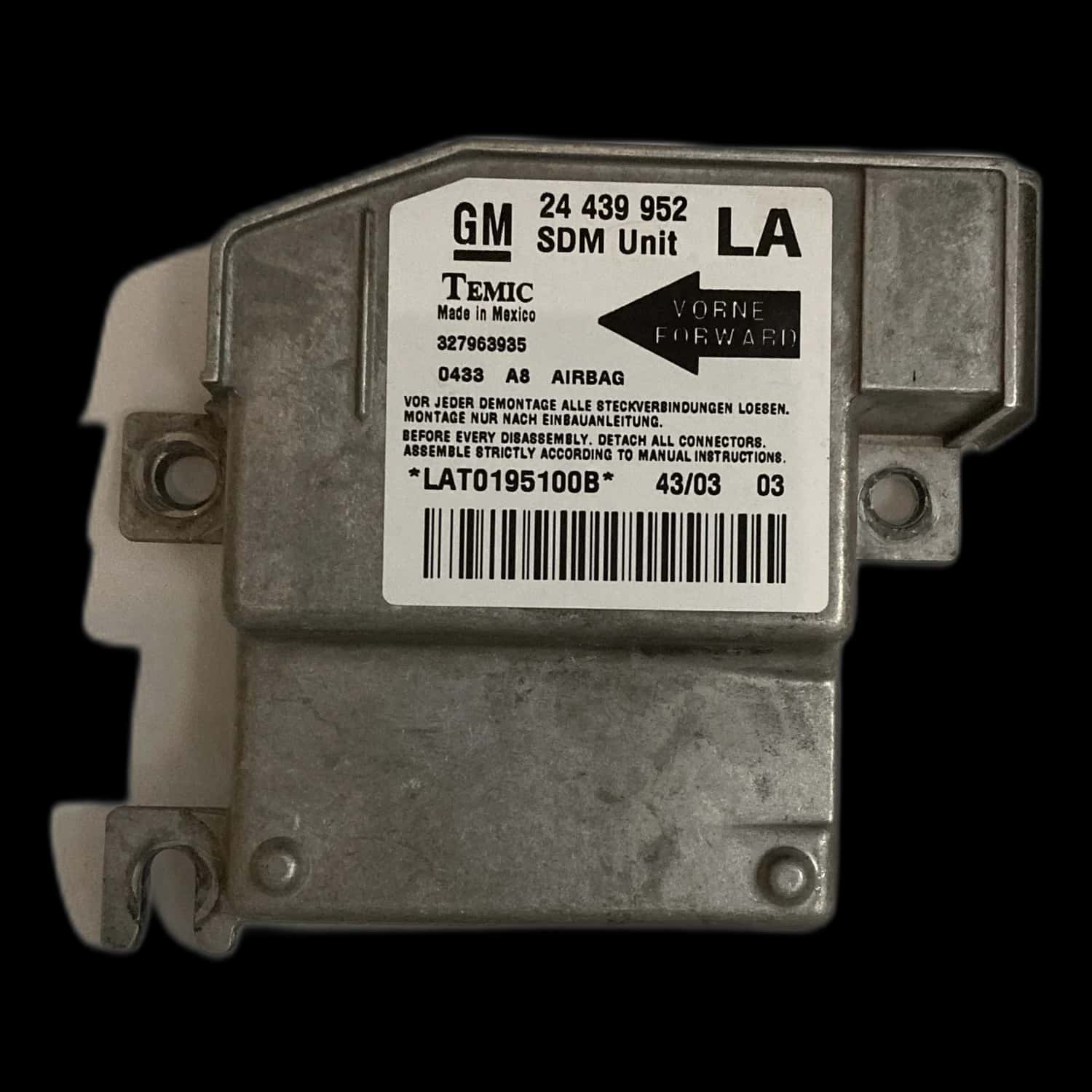 Réparation calculateur airbag Opel Corsa C