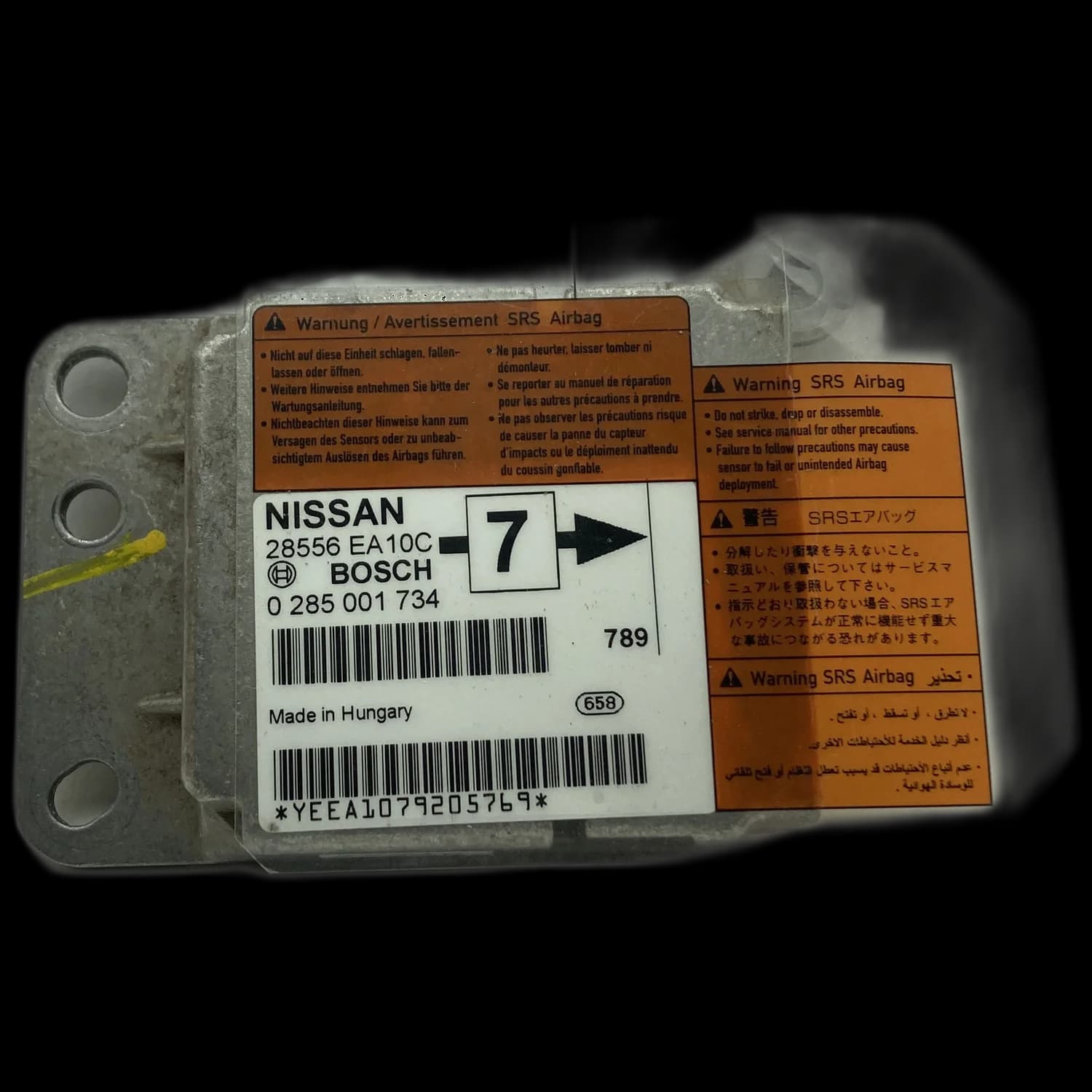 Calculateur airbag 28556EA10C, Étiquette
