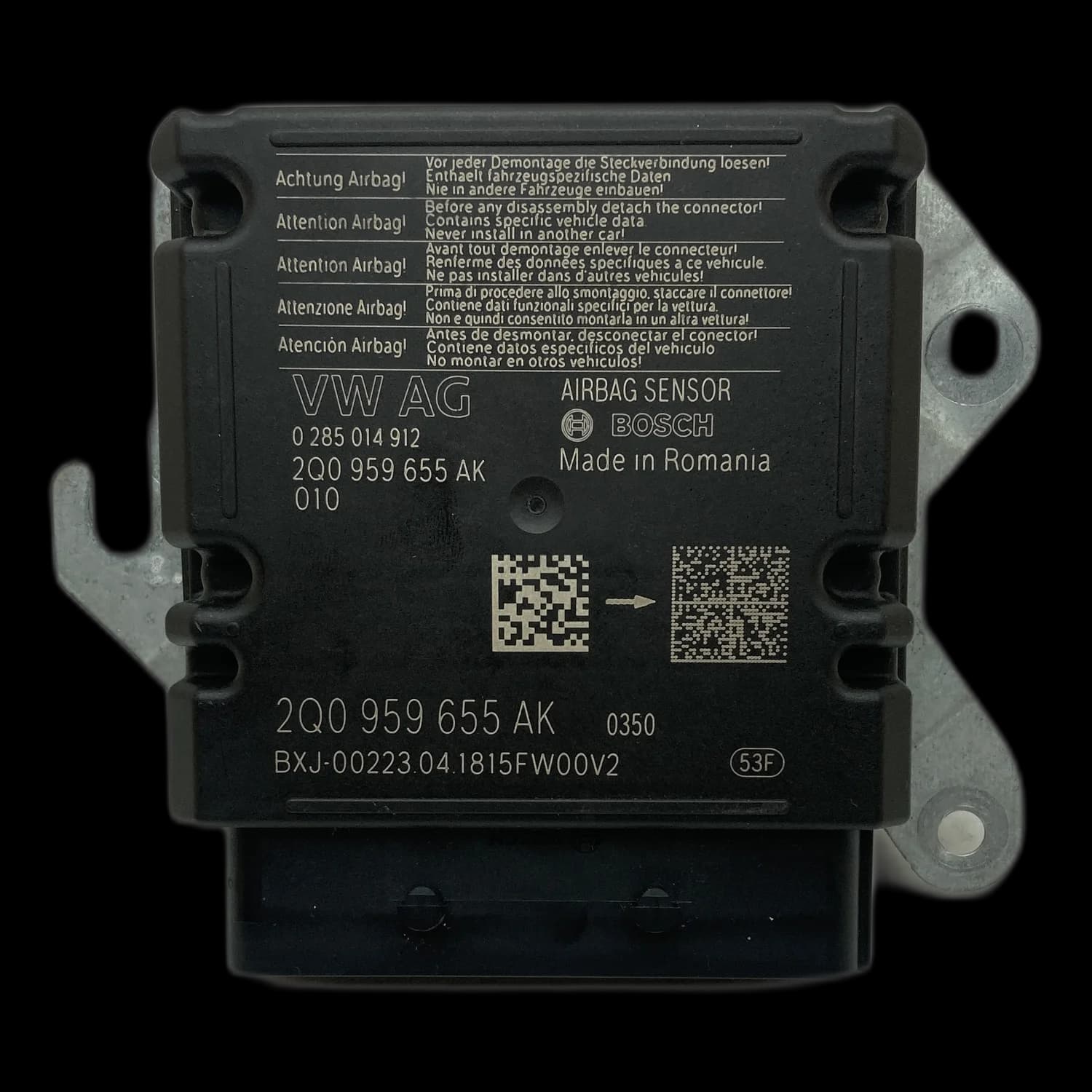 Calculateur airbag 2Q0 959 655 AK, Étiquette