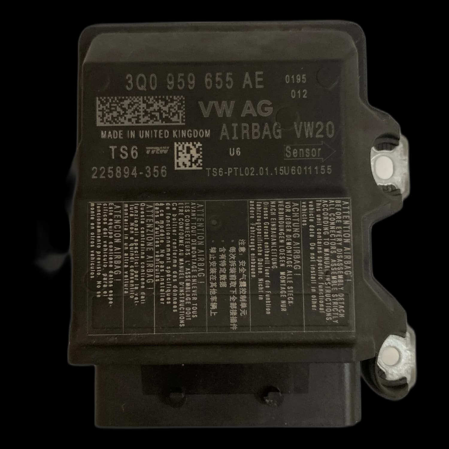 Calculateur airbag 3Q0 959 655 AE, Étiquette