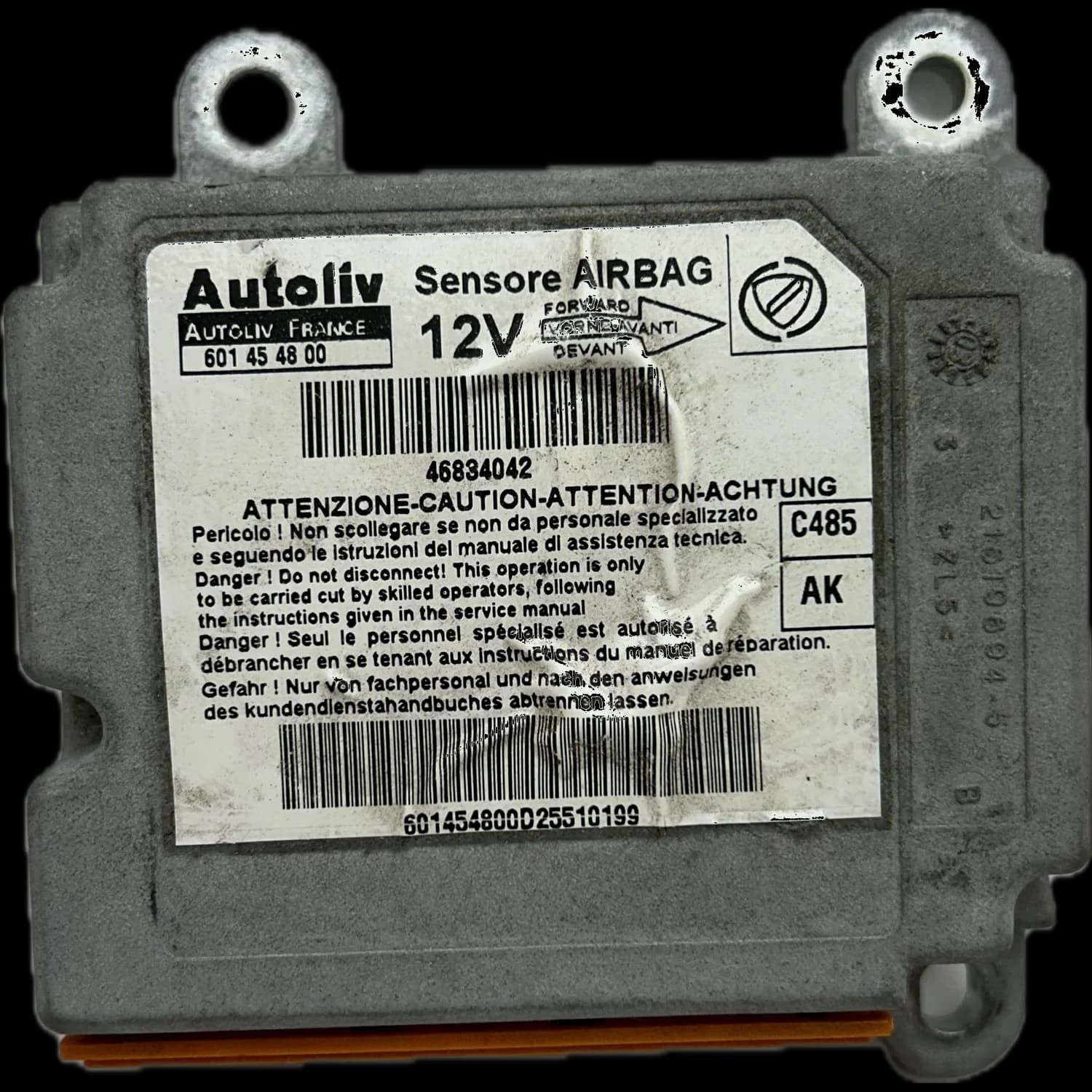 Calculateur airbag 46834042, Étiquette