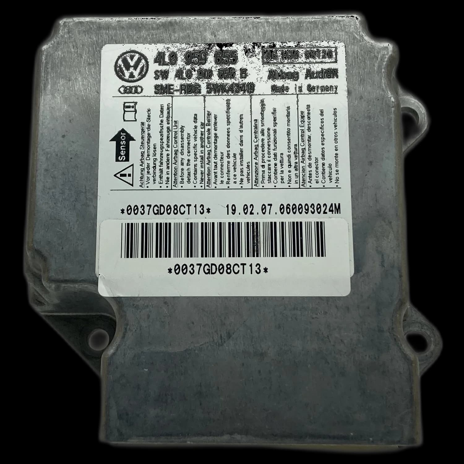 Calculateur airbag 4L0959655, Étiquette