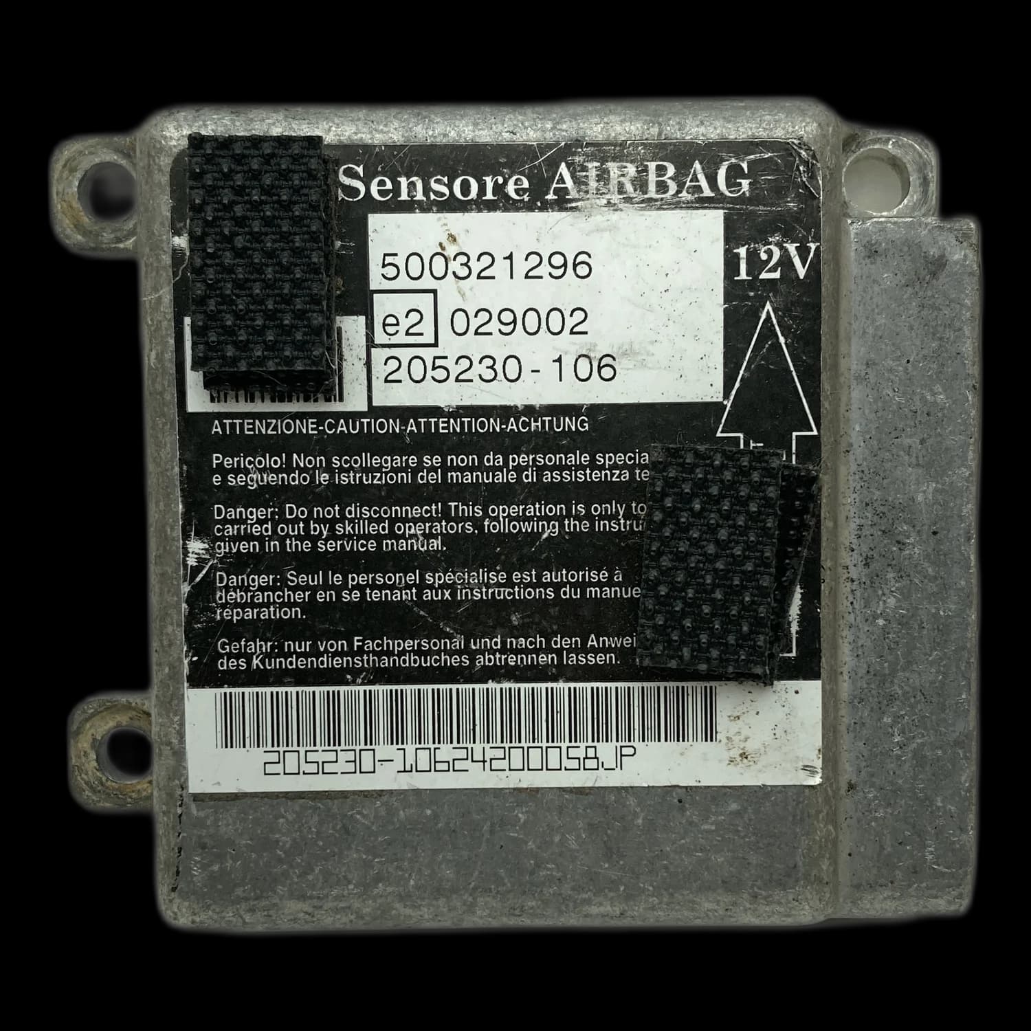 Calculateur airbag 500321296, Étiquette