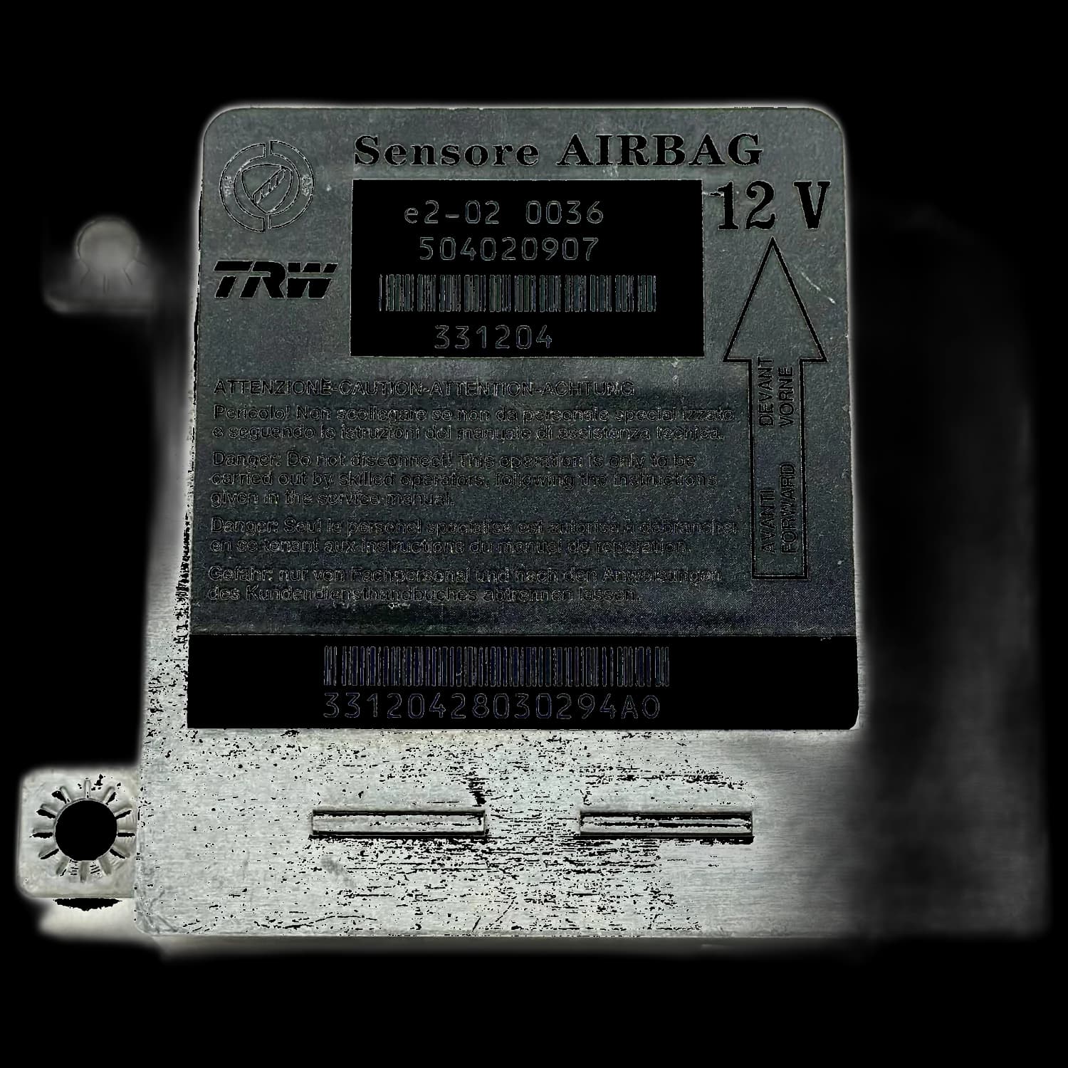 Calculateur airbag 504020907, Étiquette