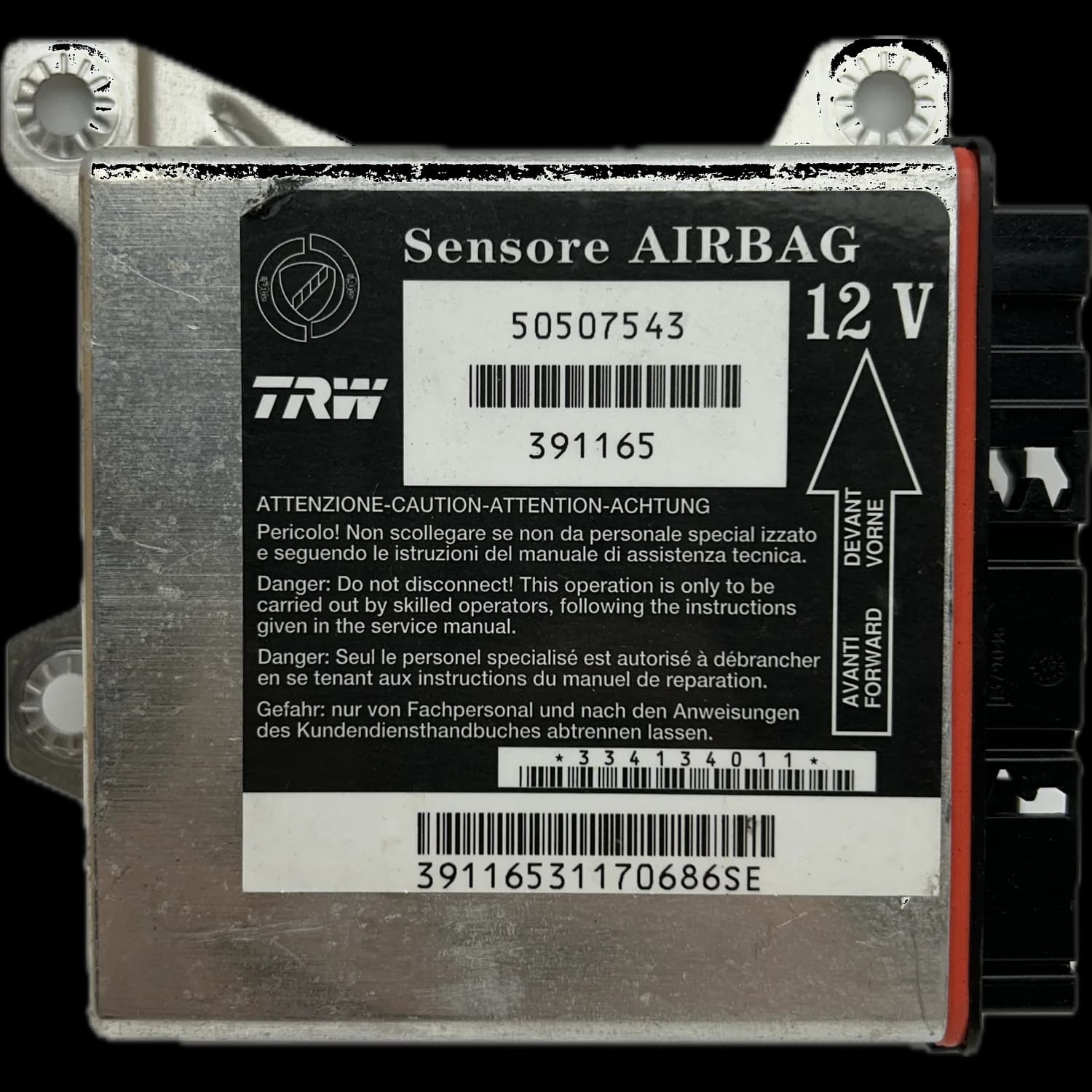 Calculateur airbag 50507543, Étiquette