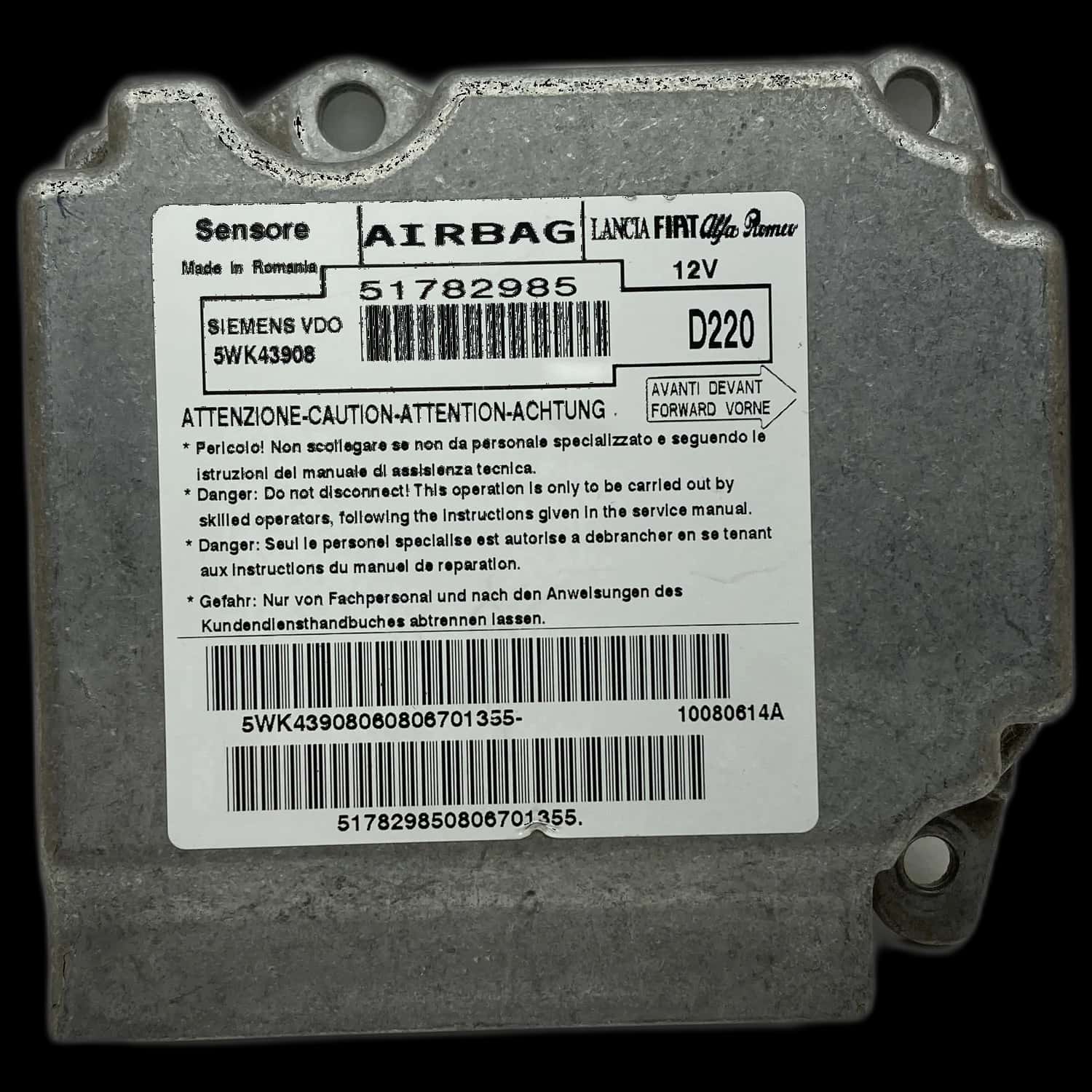 Réparation calculateur airbag Fiat 500 312