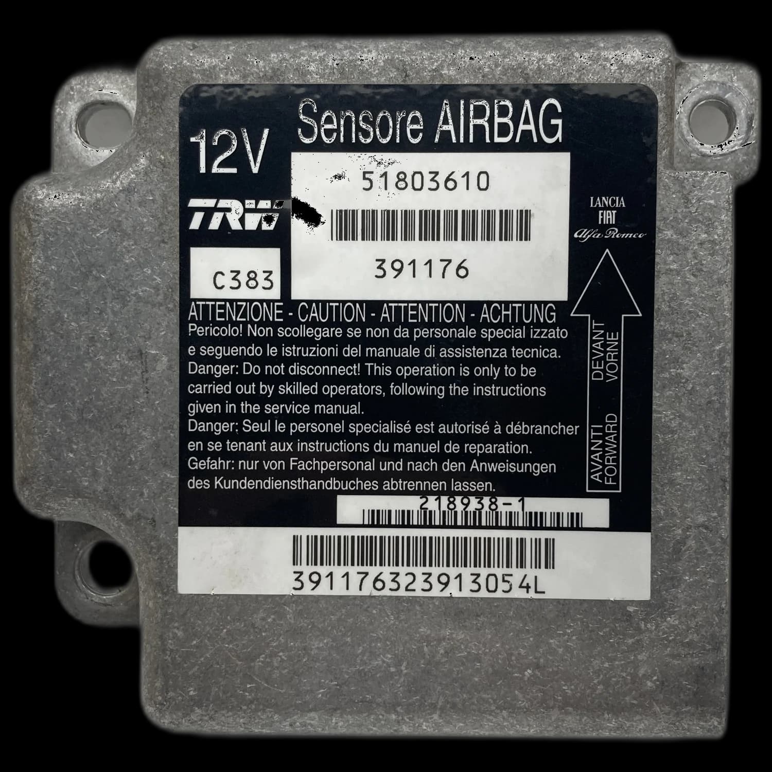 Calculateur airbag 51803610, Étiquette