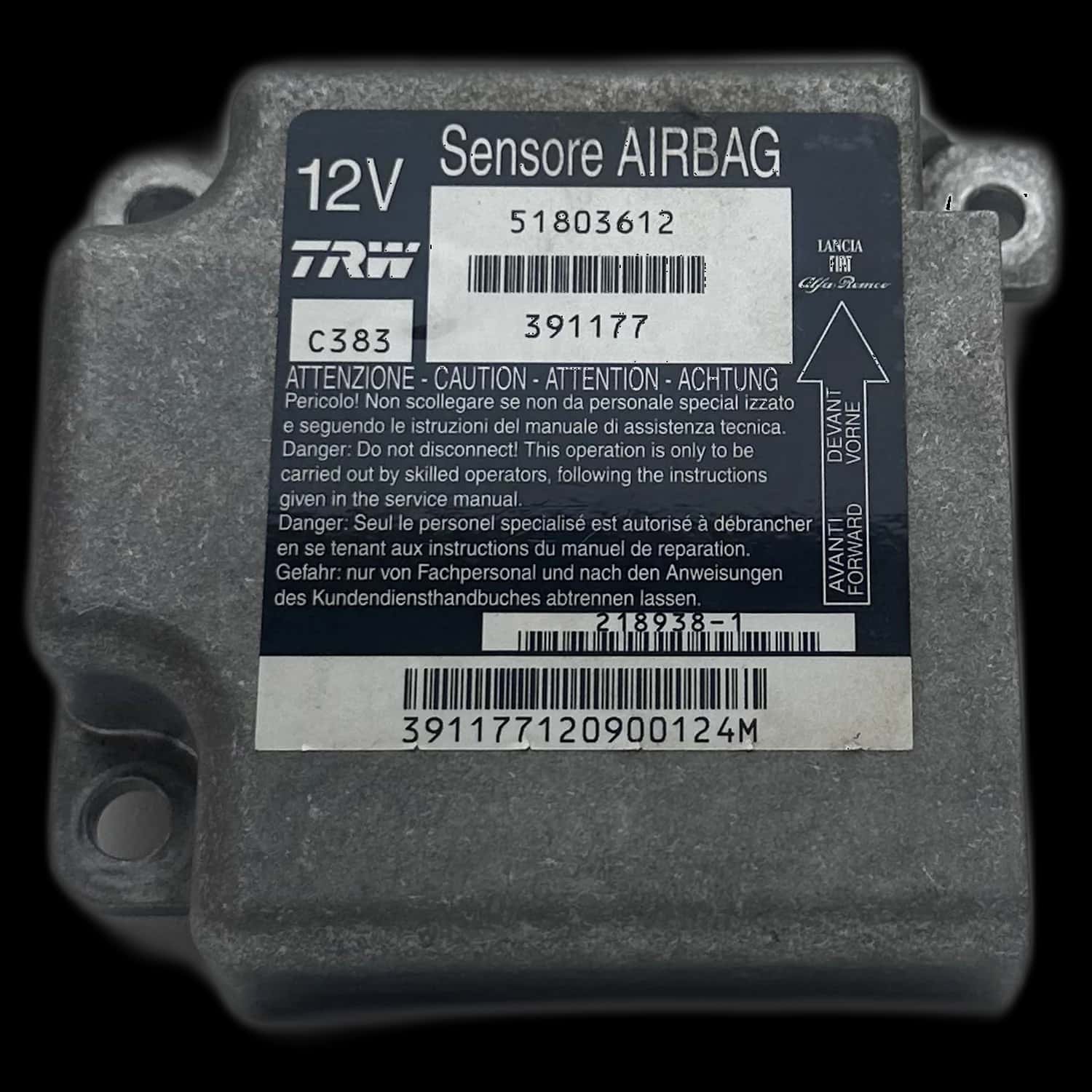 Réparation calculateur airbag Fiat Panda 169