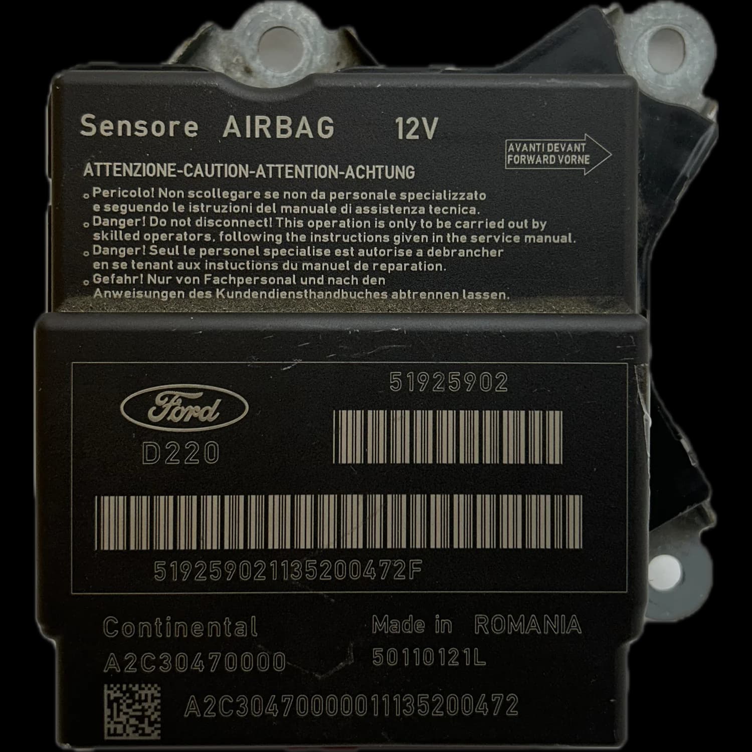 Calculateur airbag 51925902, Étiquette