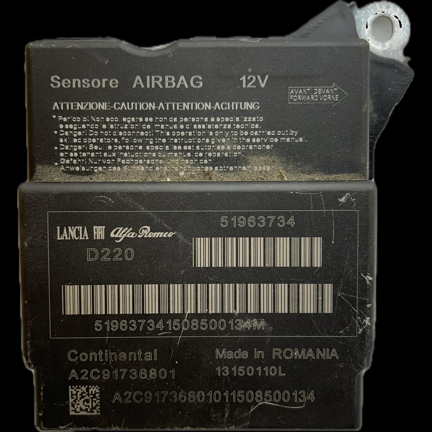 Calculateur airbag 51963734, Étiquette