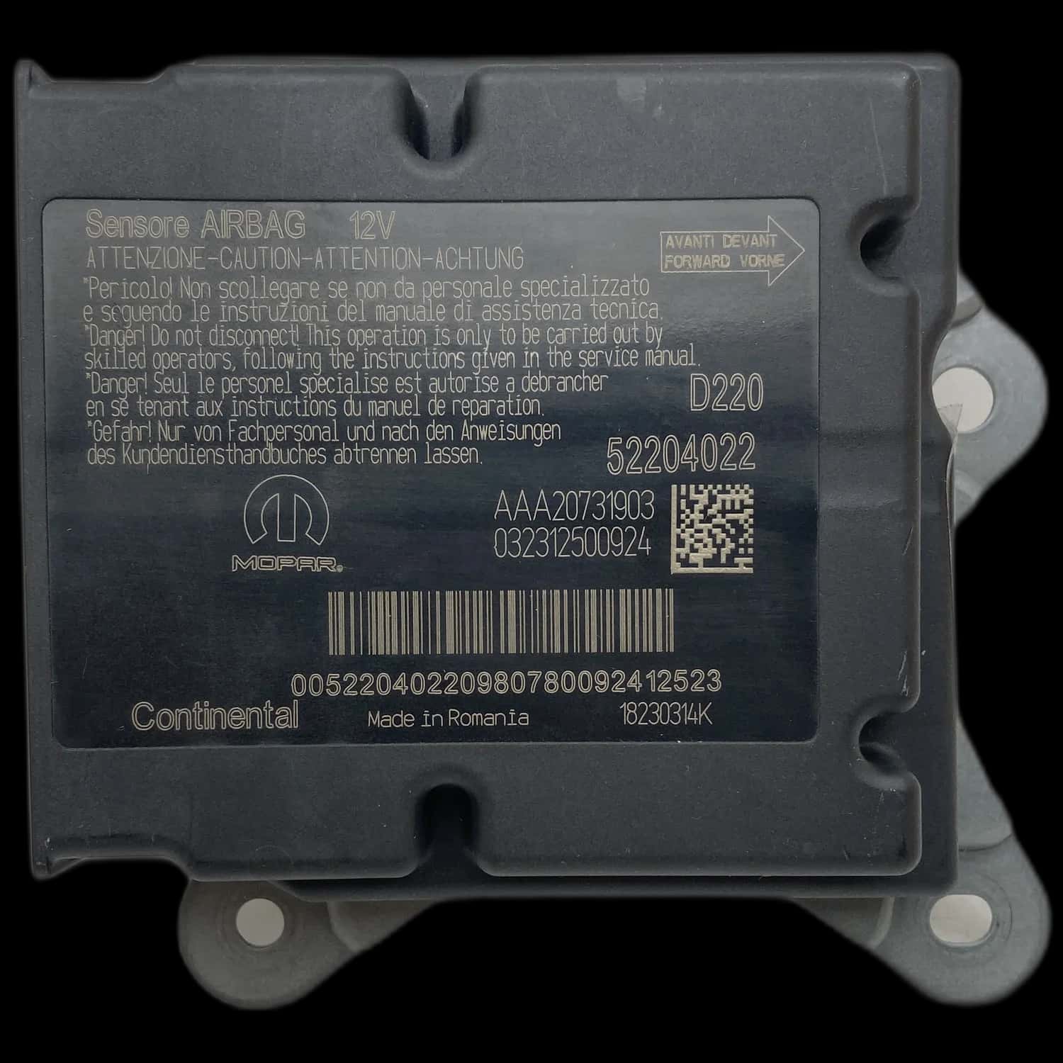 Réparation calculateur airbag Abarth 500e 332