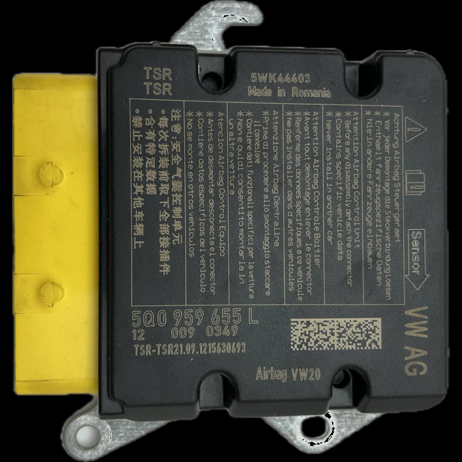 Calculateur airbag 5Q0959655L, Étiquette