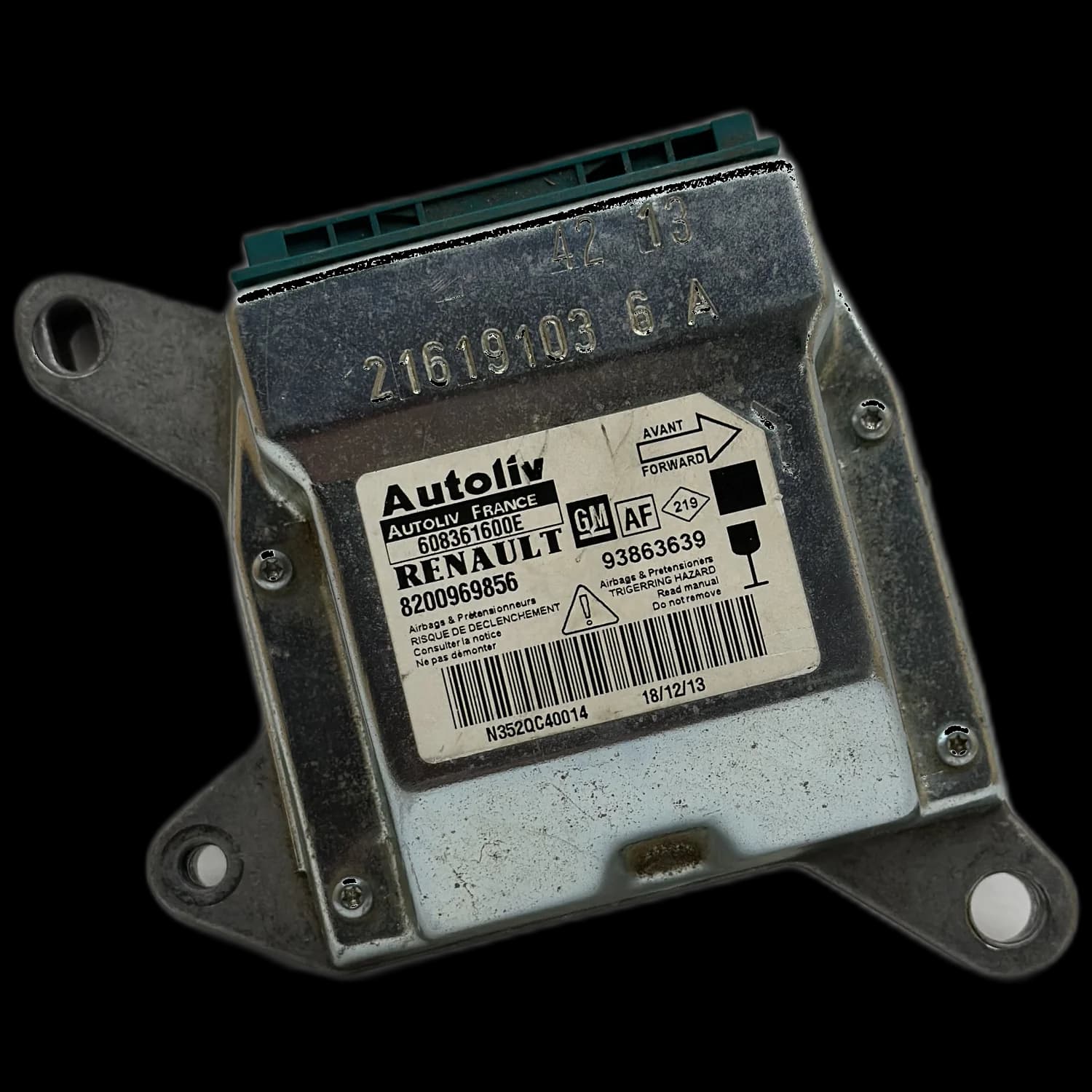 Calculateur airbag 608361600E, Étiquette