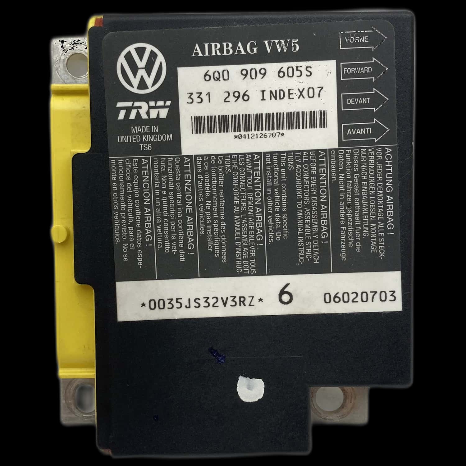 Volkswagen Polo 4 (9N) Réparation calculateur airbag