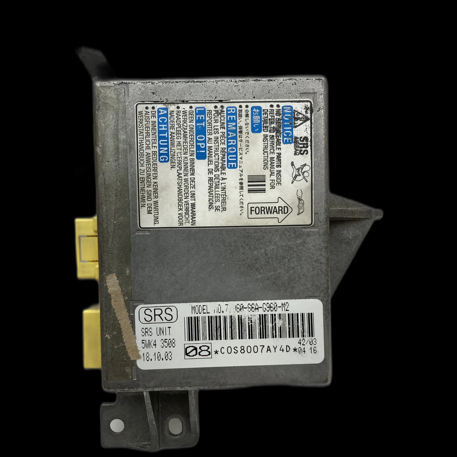Calculateur airbag 77960-S6A-G960-M2, Étiquette