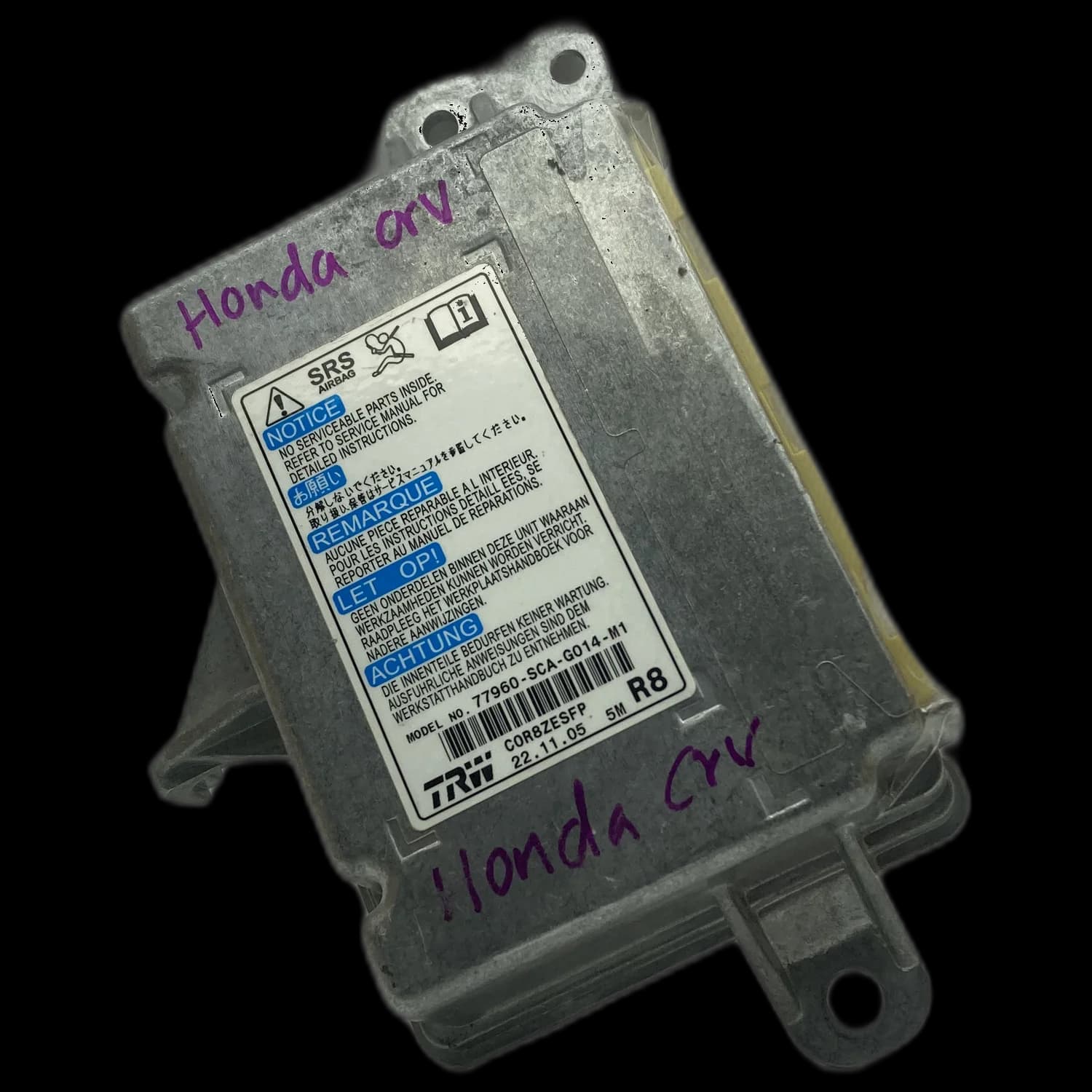 Calculateur airbag 77960-SCA-G014-M1, Étiquette