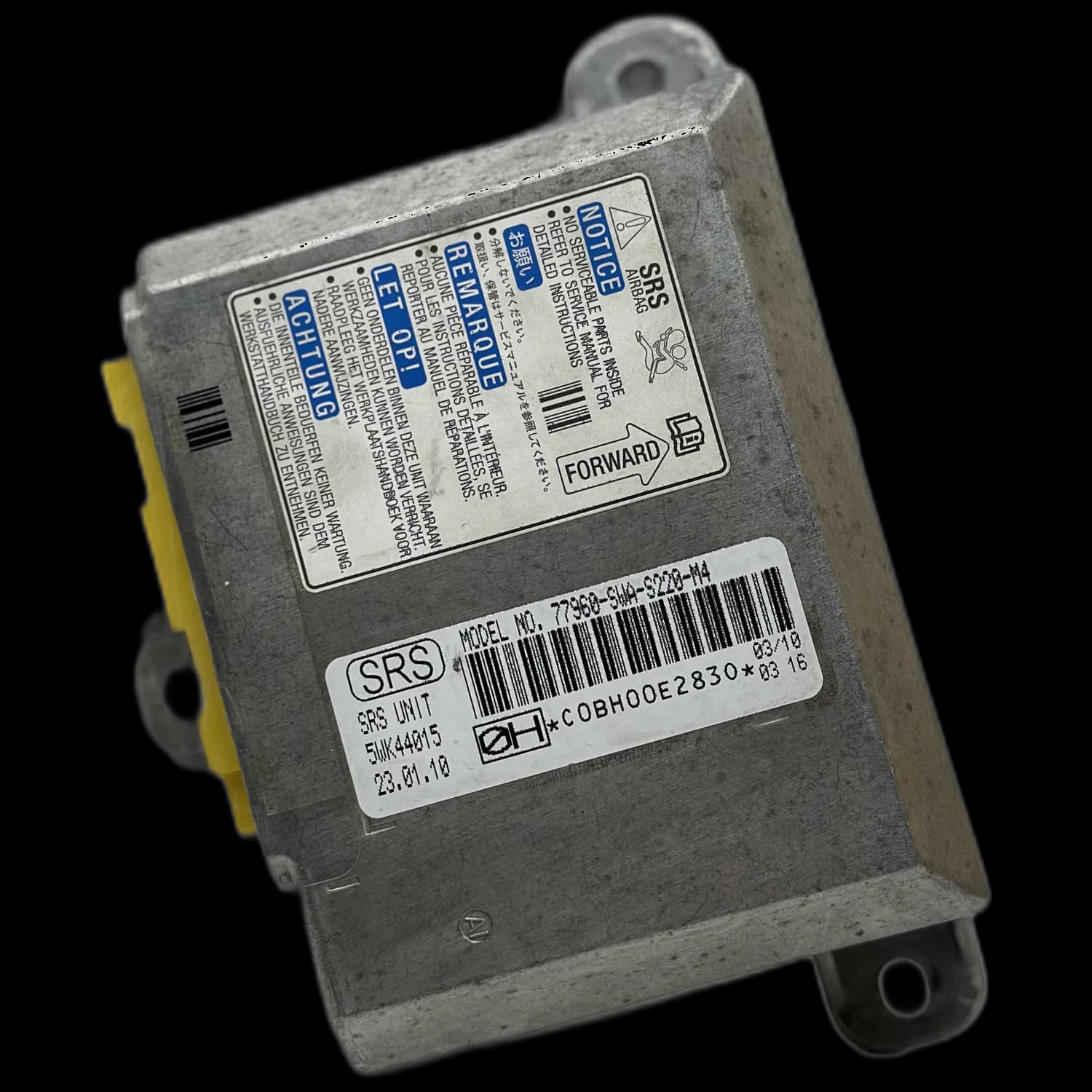 Calculateur airbag 77960-SWA-S220-M4, Étiquette